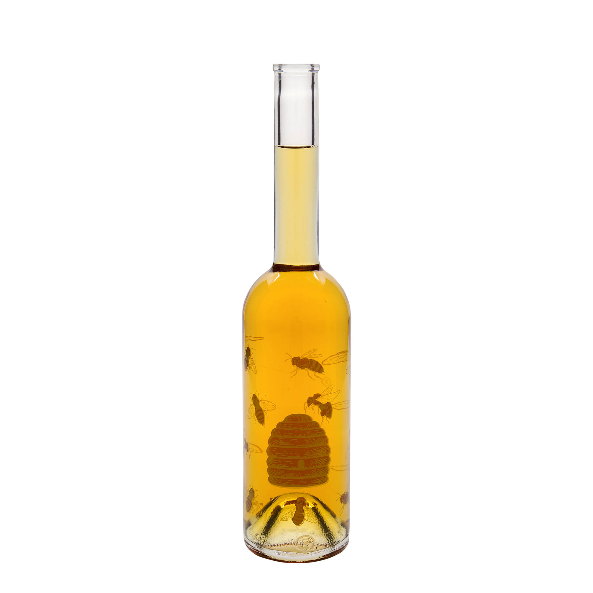 Sticlă de sticlă de 500 ml „Opera”, motiv: albine, gura: dop de plută Sticlă de sticlă de 500 ml „Opera”, motiv: albine, gura: dop de plută