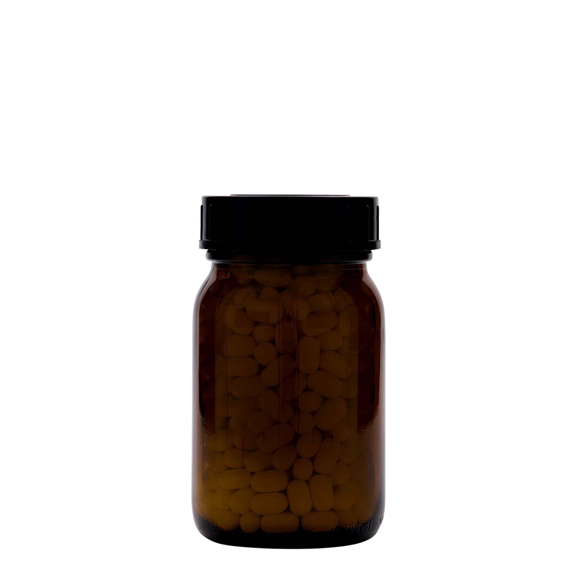 200 ml borcan cu gât larg, maro, gură: DIN 55