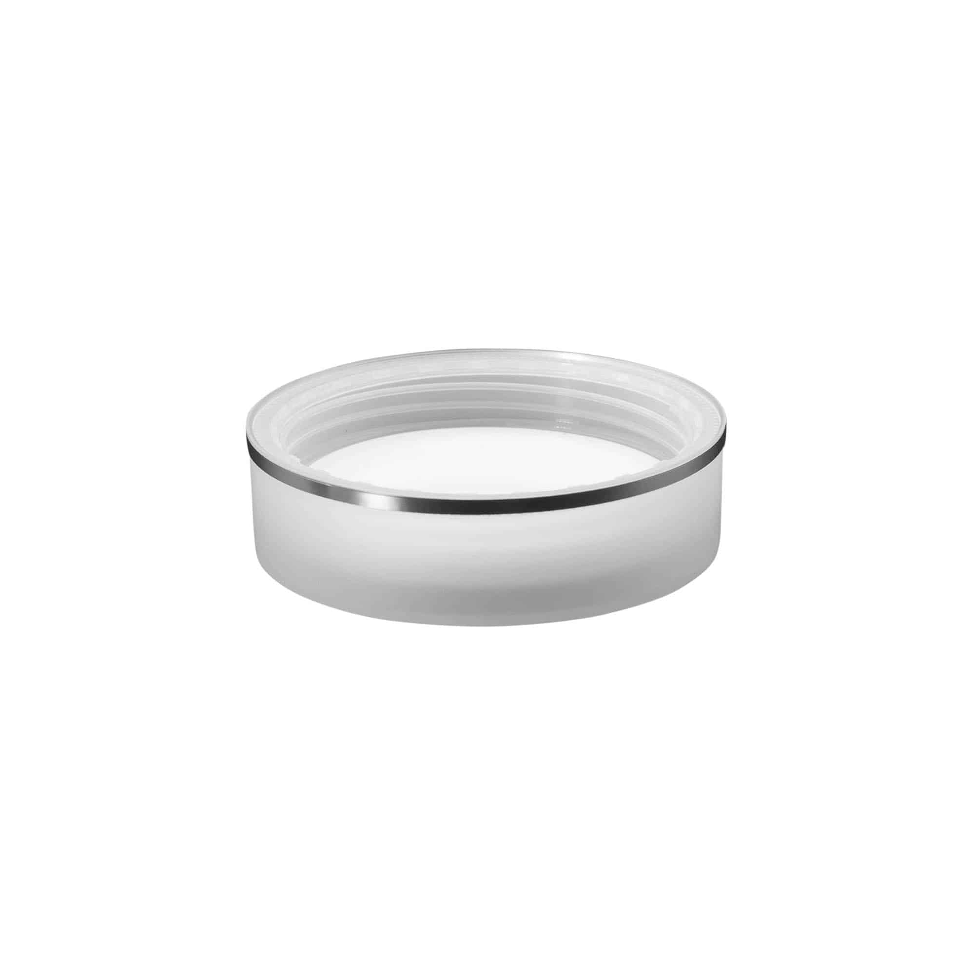 Capac cu filet „Clear/Platin Edition”, plastic PP, alb, pentru gura: 70/2P