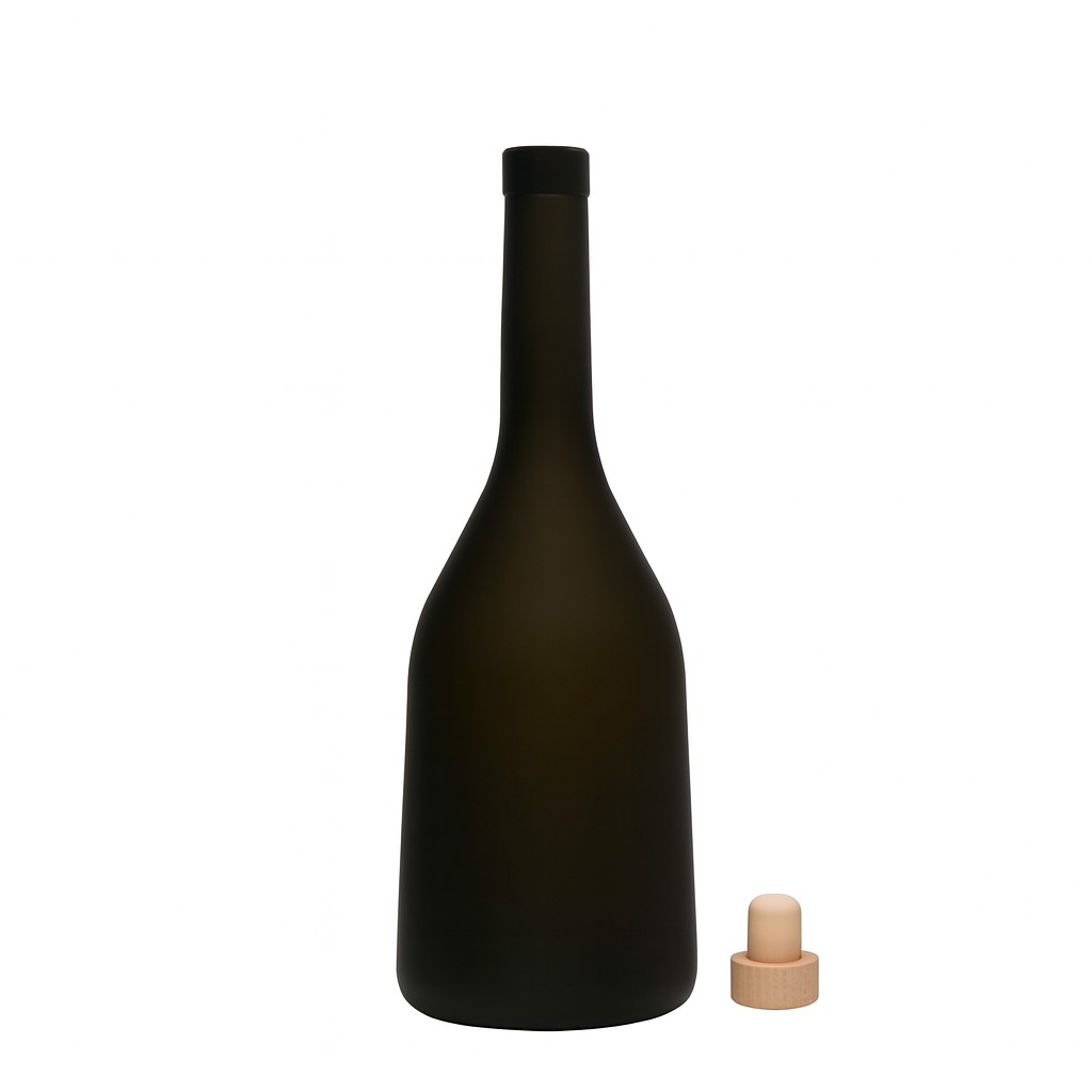 Sticlă de sticlă de 750 ml „Rustica”, verde antic, gura: dop Sticlă de sticlă de 750 ml „Rustica”, verde antic, gura: dop