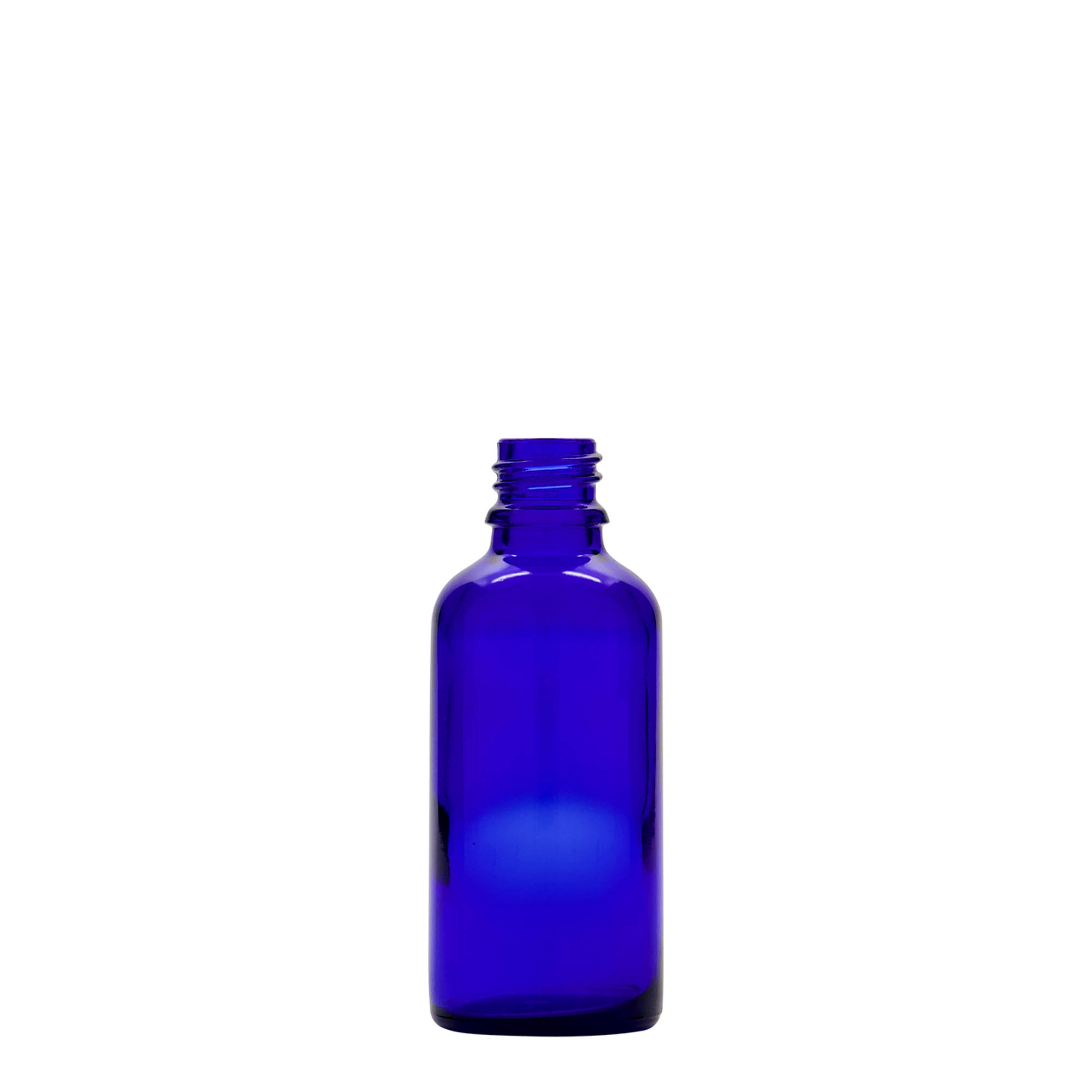 Flacon cu pipetă 50 ml, medicină, sticlă, albastru regal-roșu, gura: DIN 18