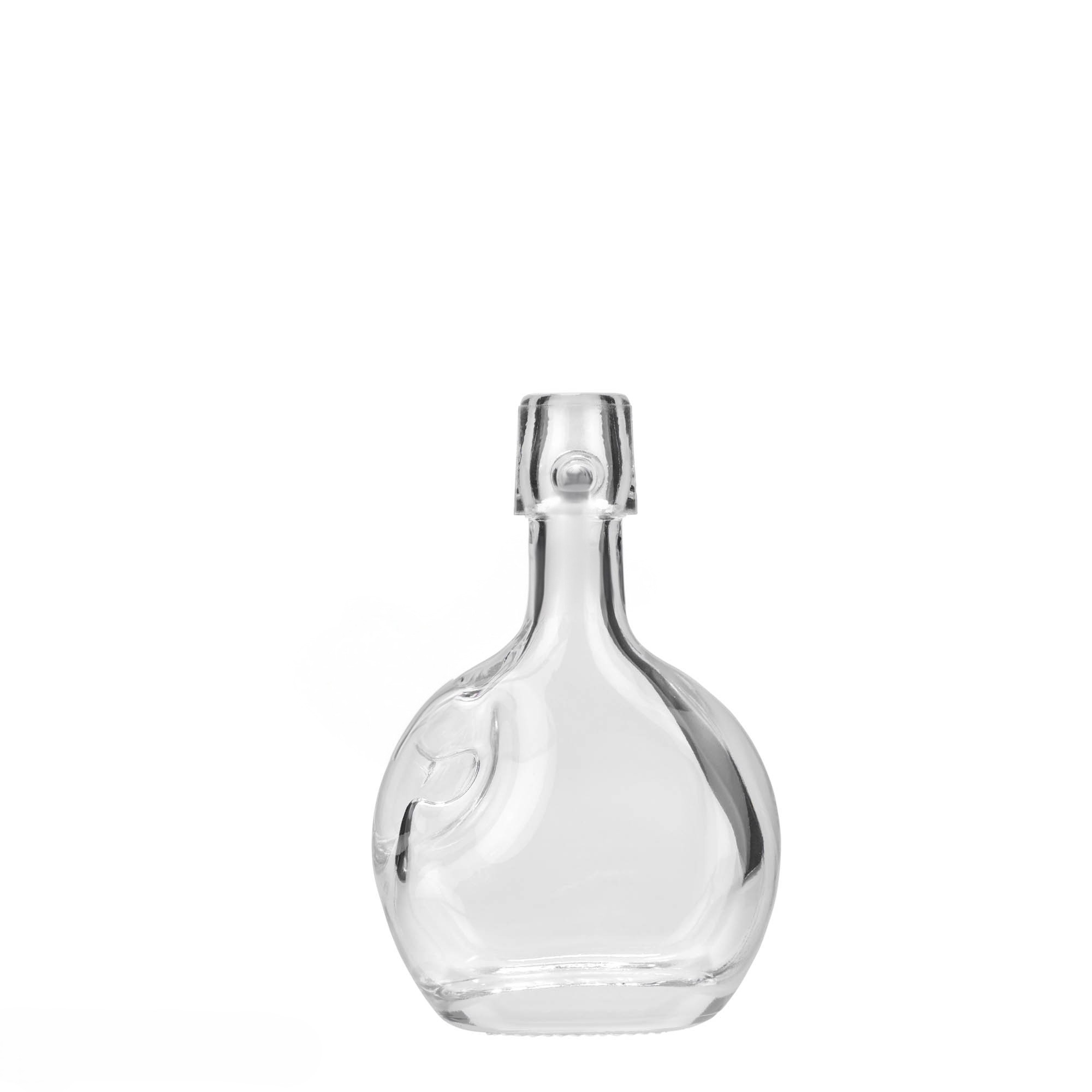 Sticlă de sticlă de 40 ml „Lukas”, ovală, gura: închidere cu clemă