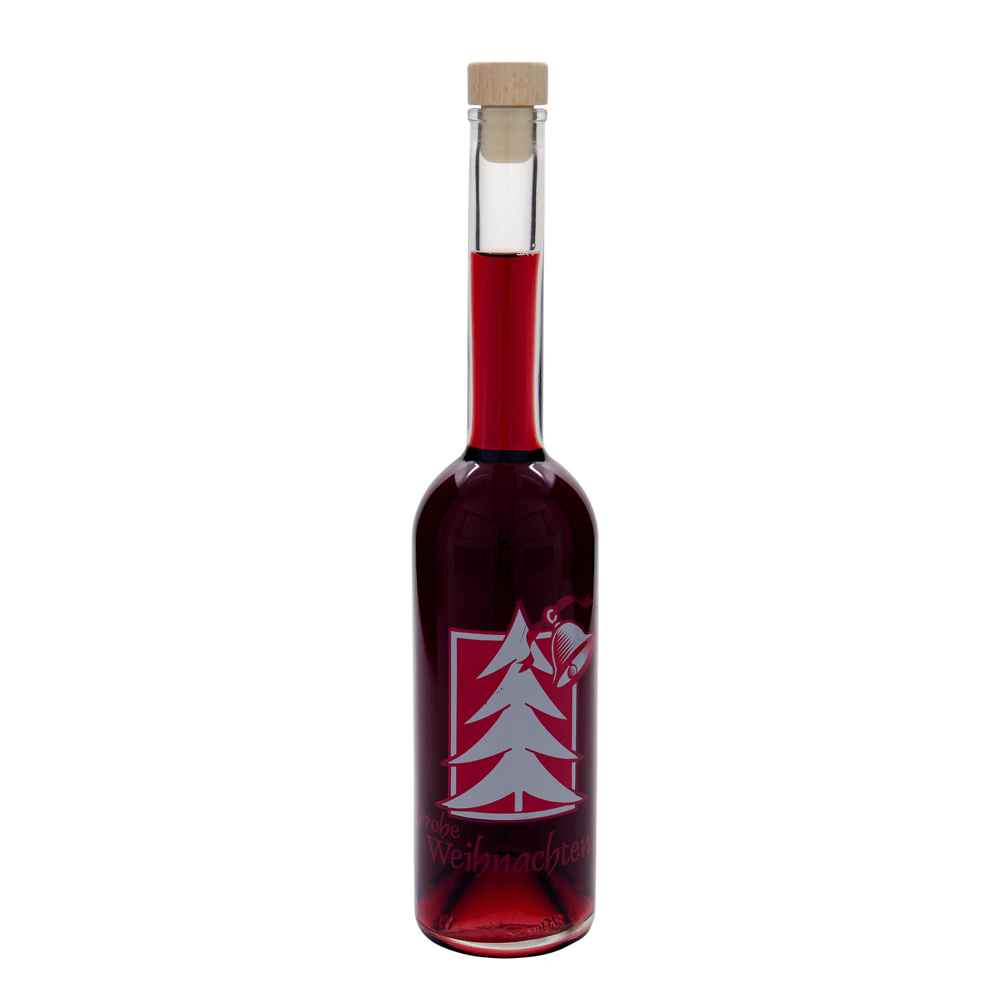 Sticlă de sticlă de 500 ml „Opera”, motiv: felicitare de Crăciun, gât: dop