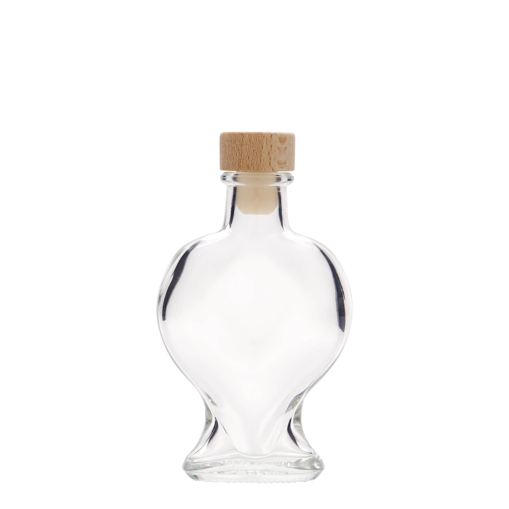 Sticlă de sticlă de 100 ml „Inimă”, gura: dop