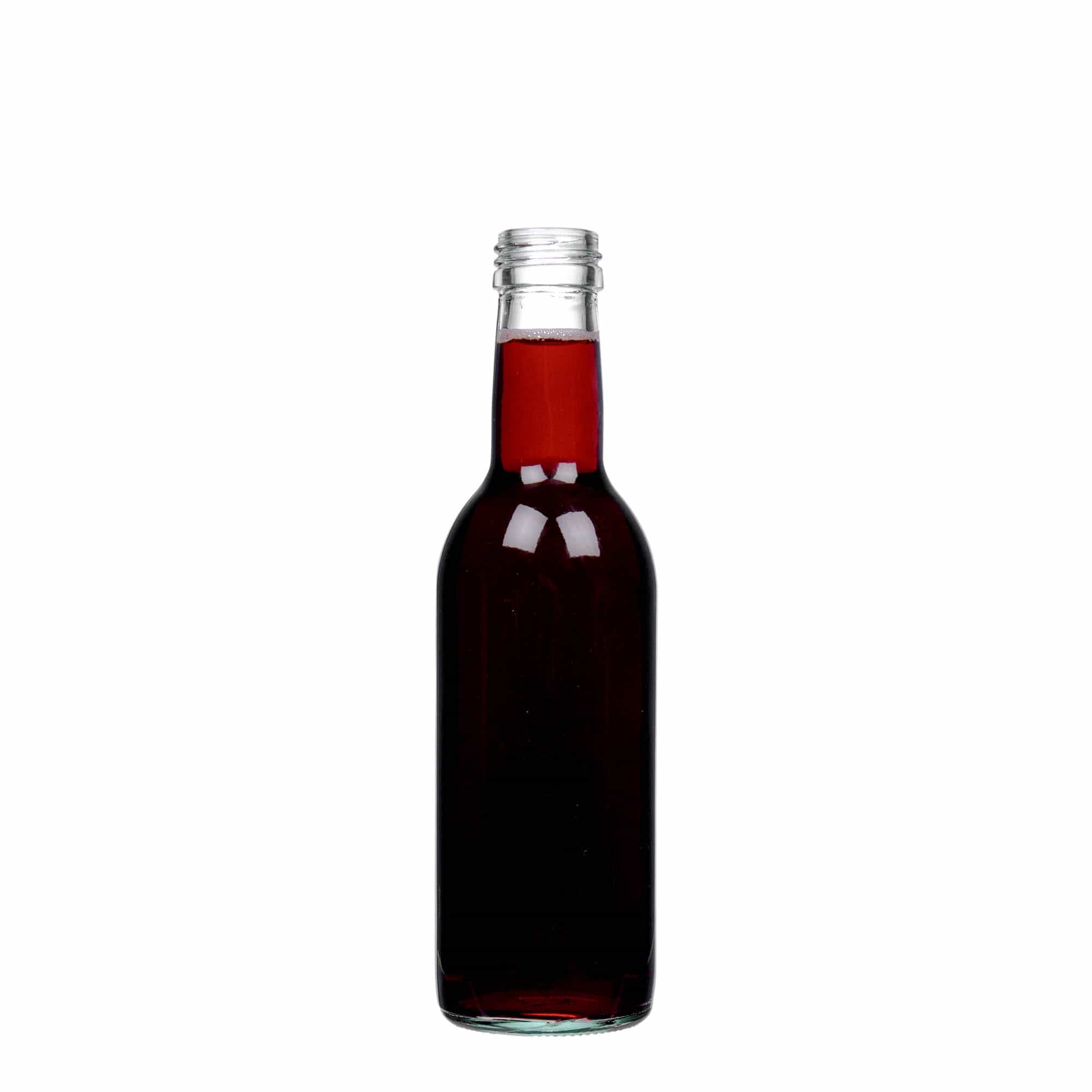 Sticlă de sticlă de 250 ml „Bordeaux”, gura: PP 28