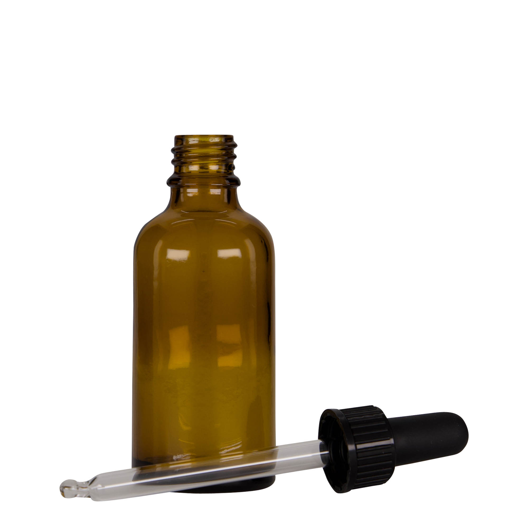 Flacon cu pipetă 50 ml, medical, sticlă, maro-negru, gura: DIN 18 Flacon cu pipetă 50 ml, medical, sticlă, maro-negru, gura: DIN 18