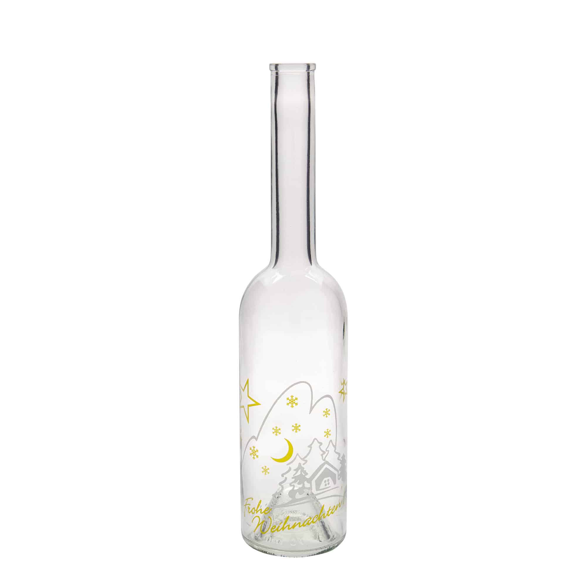 Sticlă de sticlă de 500 ml „Opera”, motiv: idilă de Crăciun, gura: dop de plută