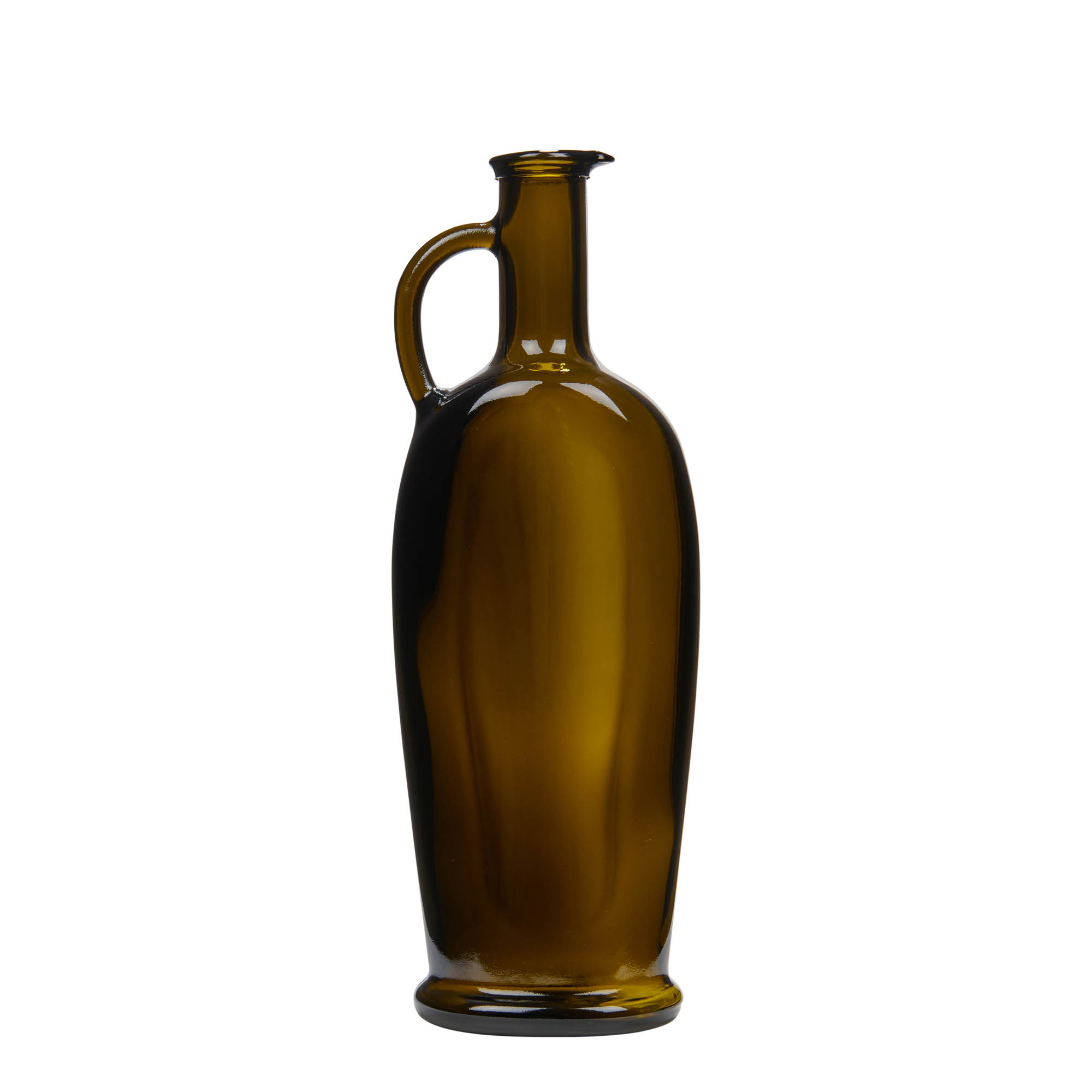 Sticlă de sticlă de 500 ml „Eleganta”, ovală, verde antichizat, gura: dop de plută