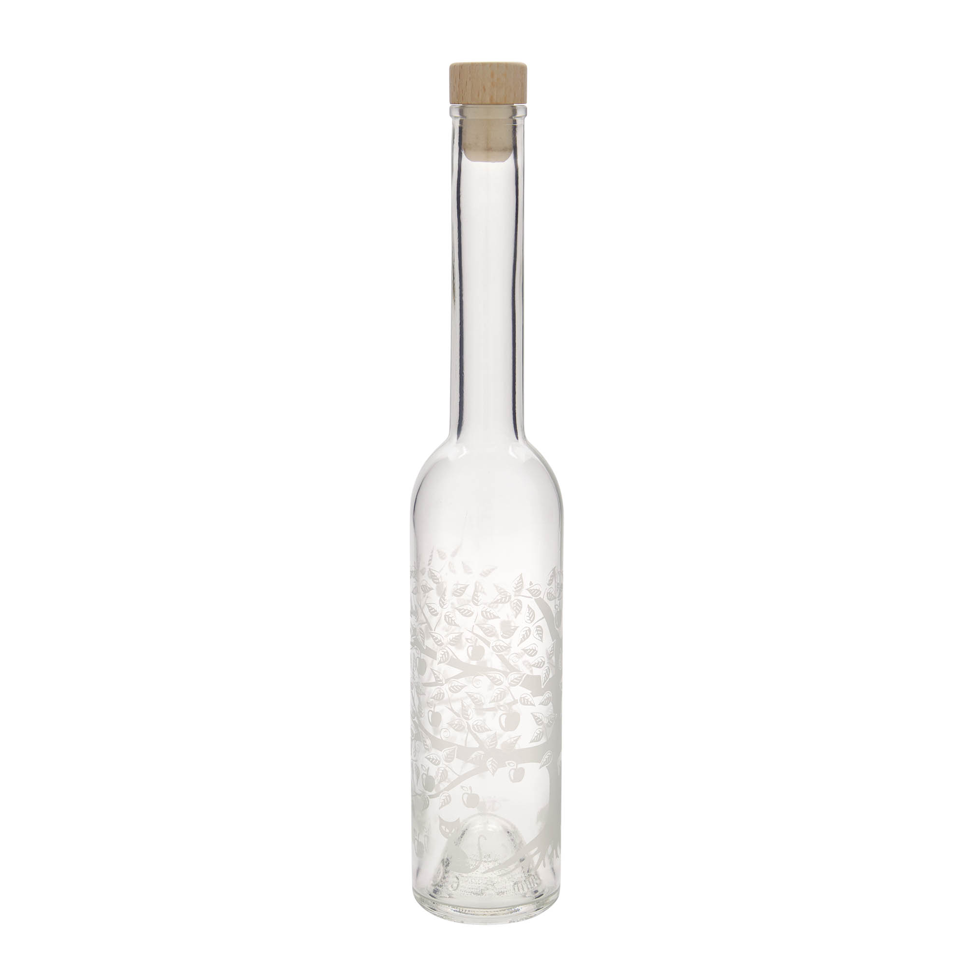 Sticlă de sticlă de 350 ml „Opera”, motiv: măr, deschidere: dop de plută