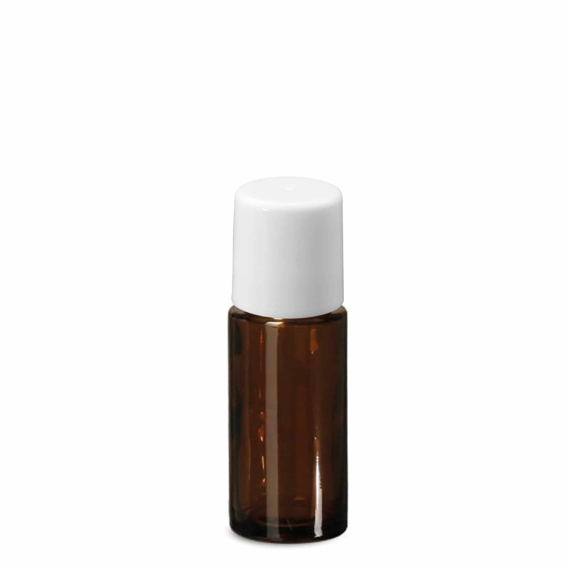 Sticlă roll-on de 50 ml, sticlă, maro, gura: capac cu filet