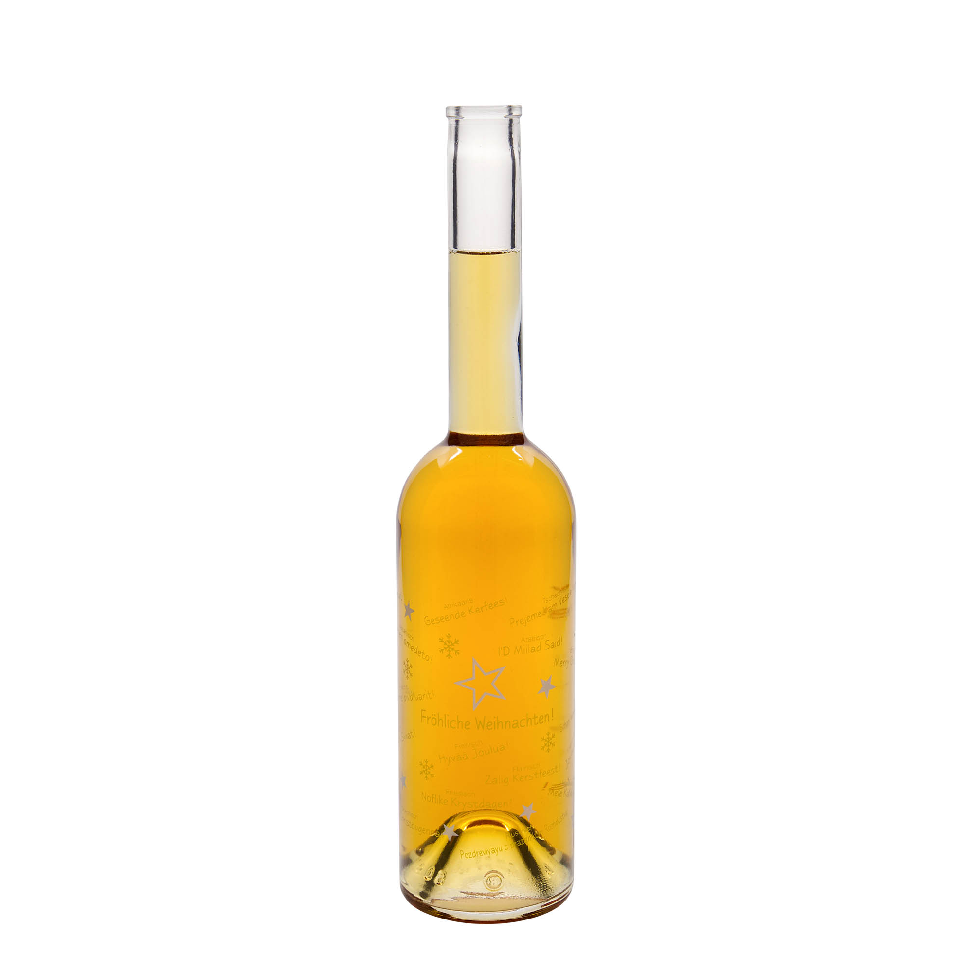 Sticlă de sticlă de 500 ml „Opera”, motiv: Crăciunul în lume, gura: dop Sticlă de sticlă de 500 ml „Opera”, motiv: Crăciunul în lume, gura: dop