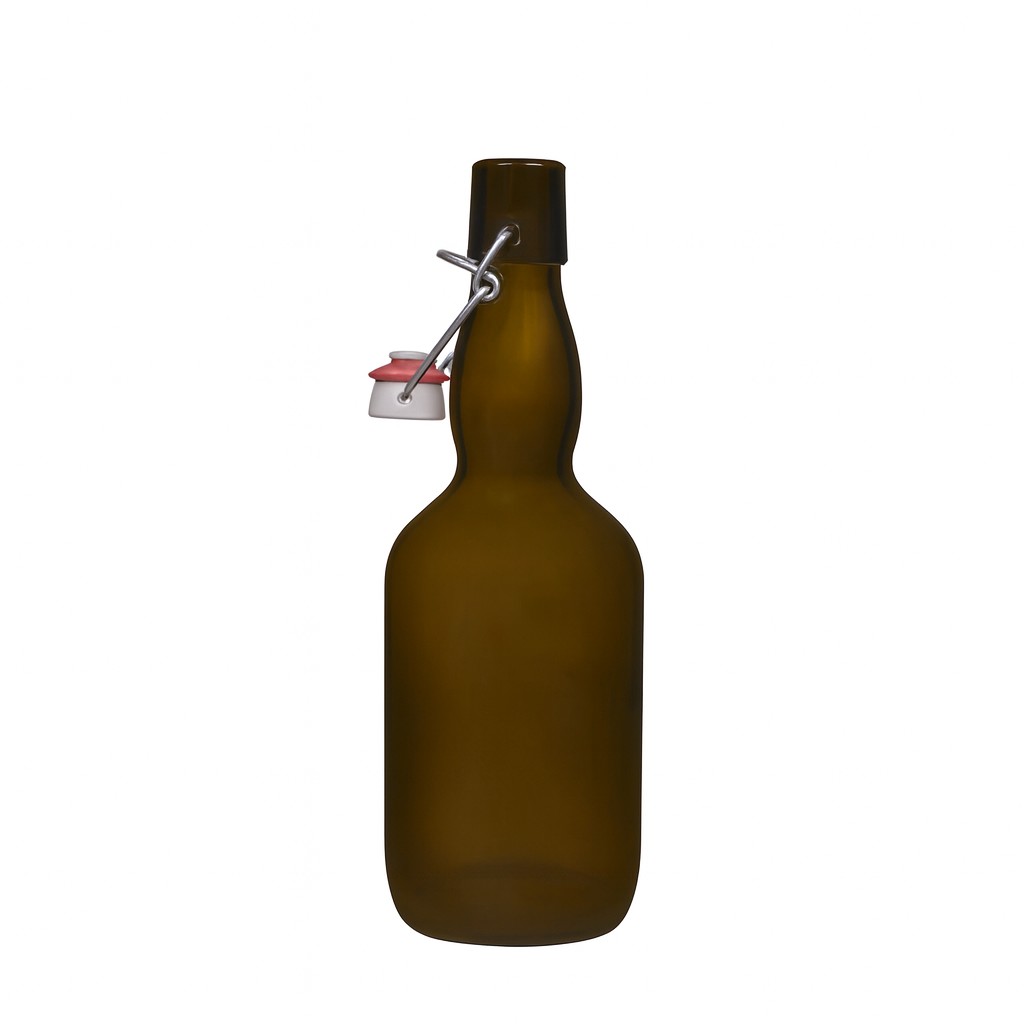 Sticlă de bere 500 ml cu gât îngust, sticlă, verde antic, gura: închidere cu clemă Sticlă de bere 500 ml cu gât îngust, sticlă, verde antic, gura: închidere cu clemă