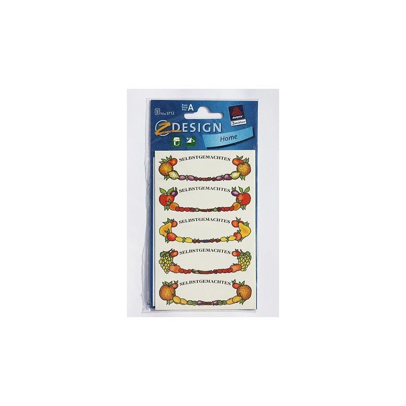Zweckform etichete „Cadru fructe”, oval, hârtie, multicolor Zweckform etichete „Cadru fructe”, oval, hârtie, multicolor