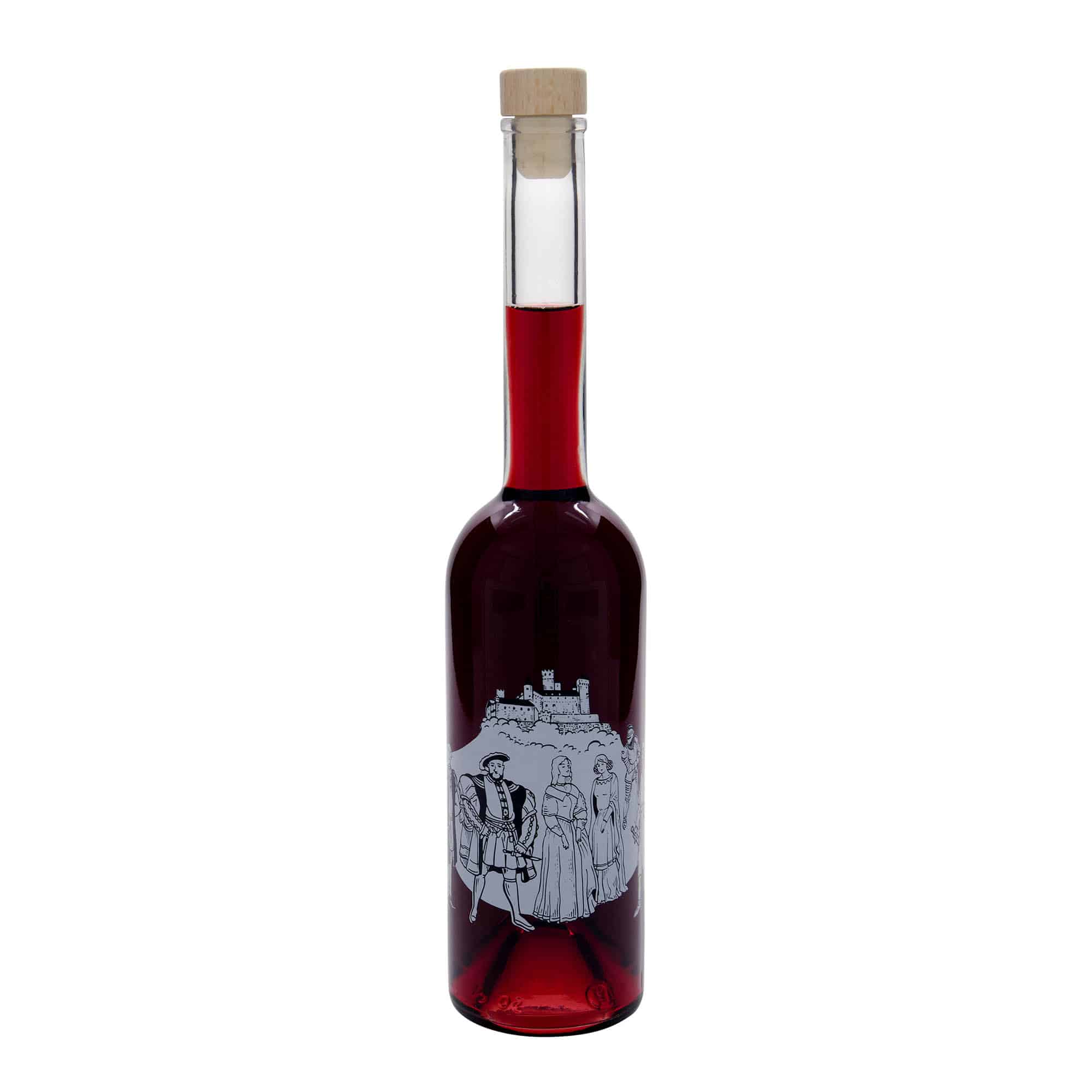 Sticlă de sticlă de 500 ml „Opera”, motiv: Evul Mediu, gură: dop de plută