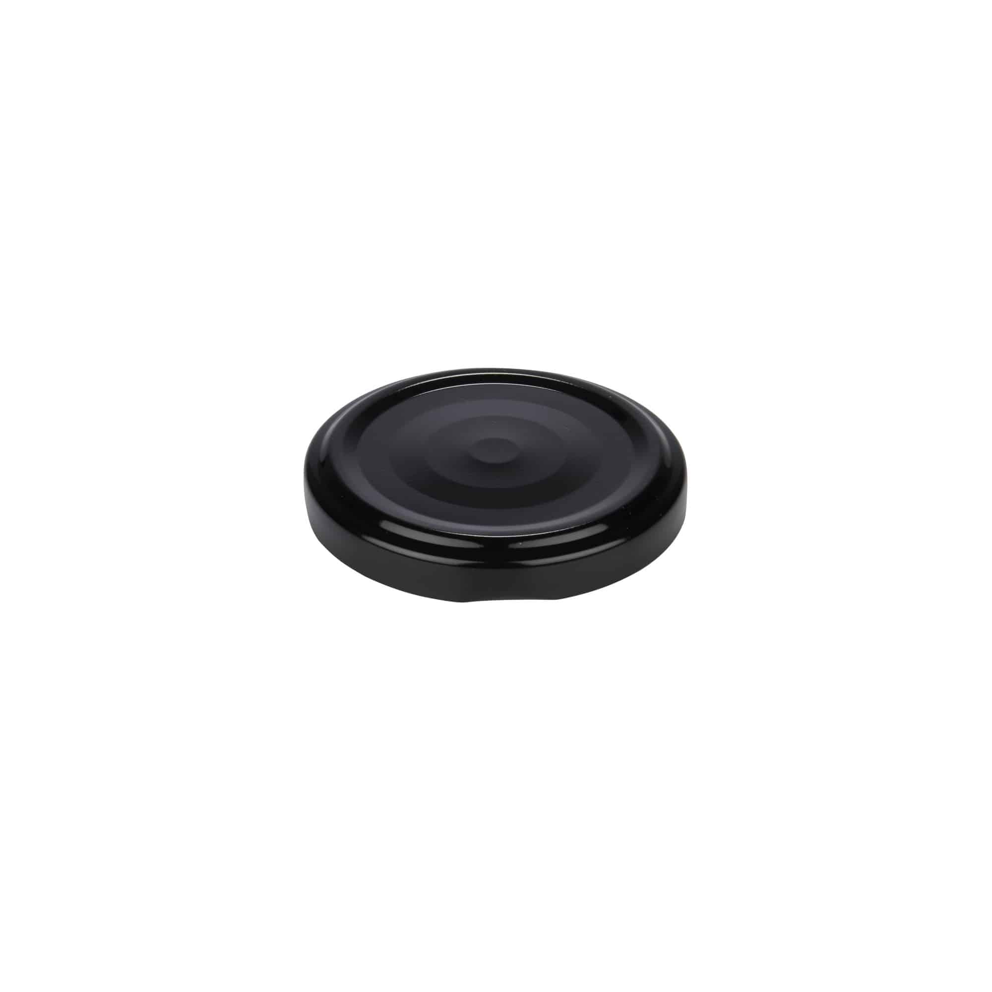 Capac Twist-Off, tablă albă, negru, pentru gura: TO 58