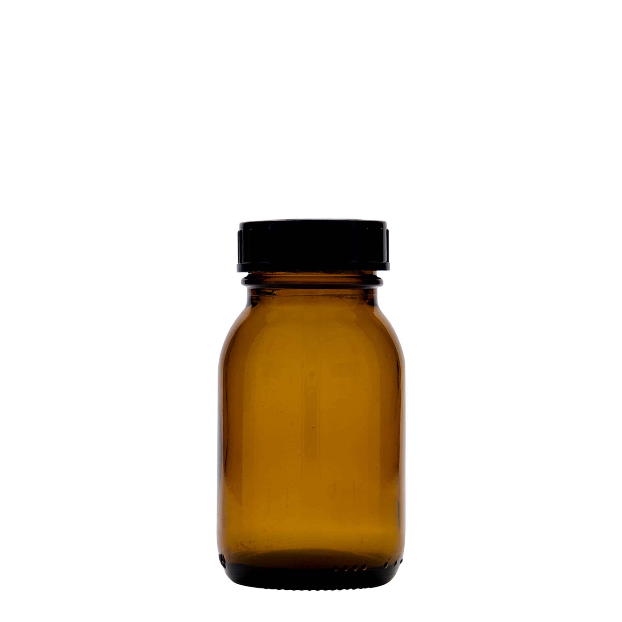 125 ml borcan cu gât larg, maro, gură: DIN 40