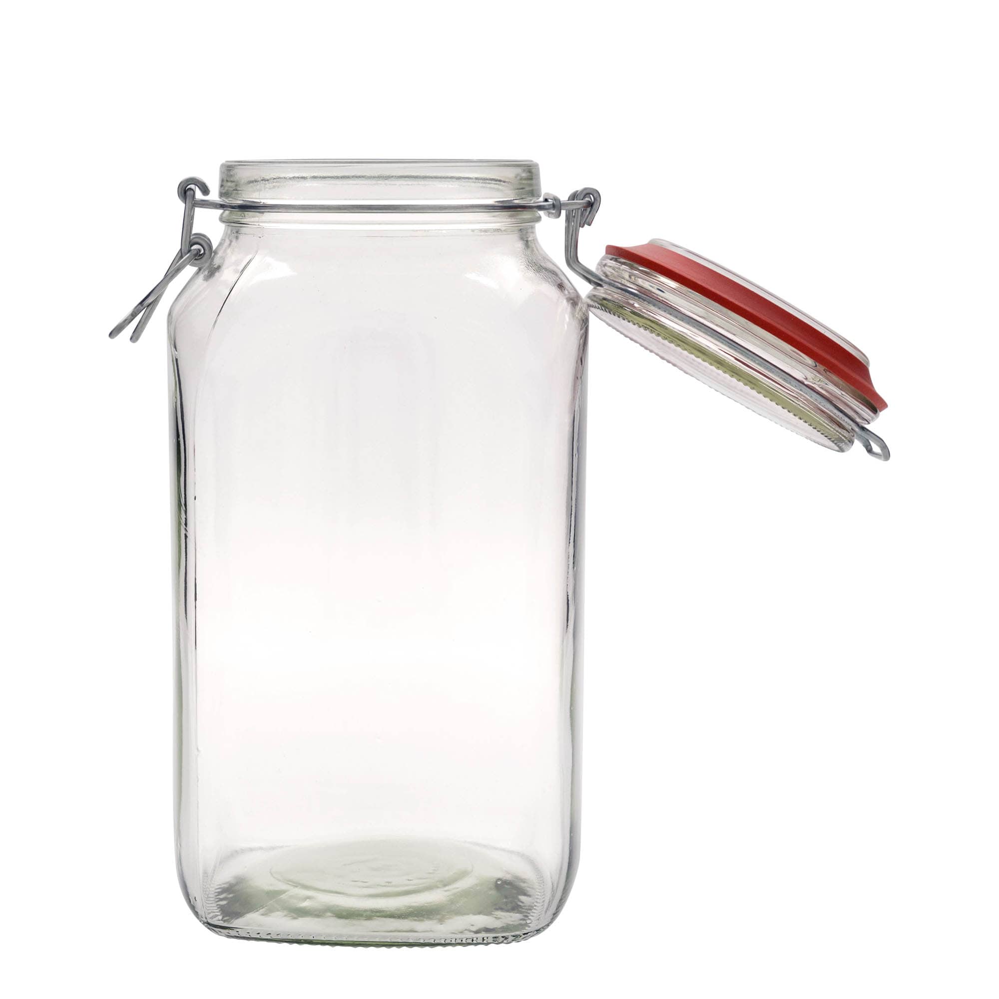 2.590 ml borcan cu clemă metalică #, pătrat, gura: închidere cu clemă metalică