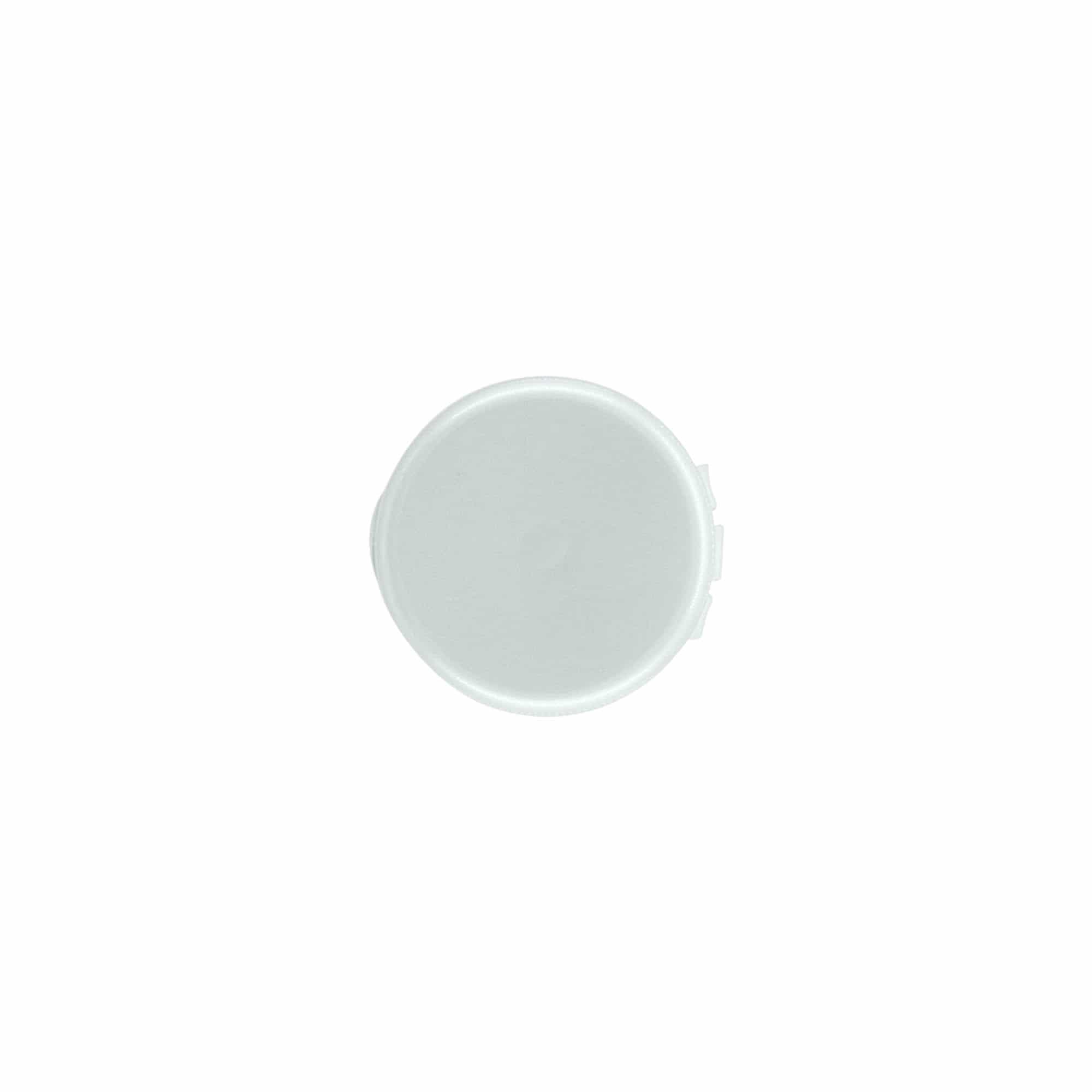 Capac cu filet și balama rabatabilă, plastic PP, argintiu, pentru gura: 24/410 Capac cu filet și balama rabatabilă, plastic PP, argintiu, pentru gura: 24/410