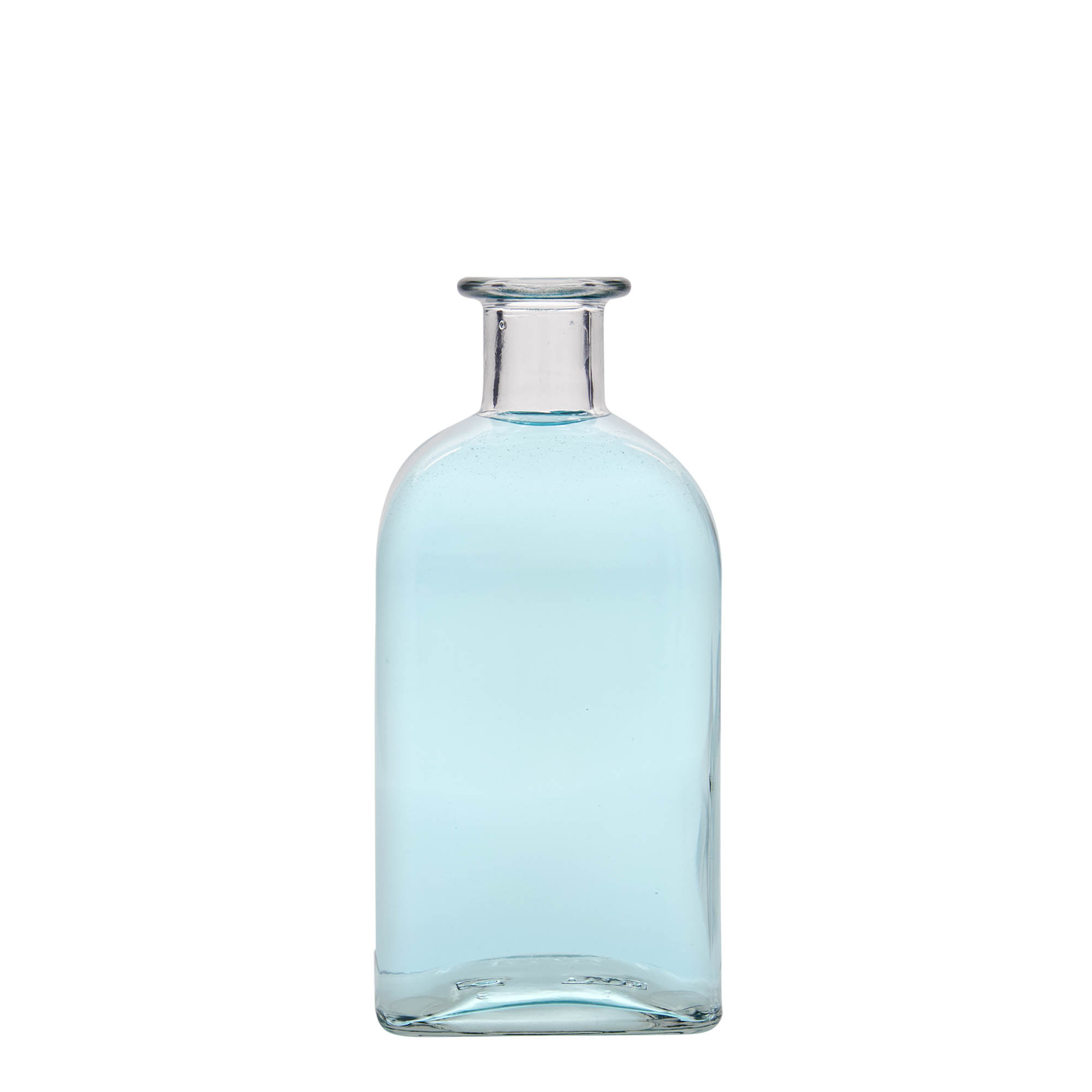 Sticlă de 500 ml din sticlă, farmacist Carré, pătrată, gura: plută