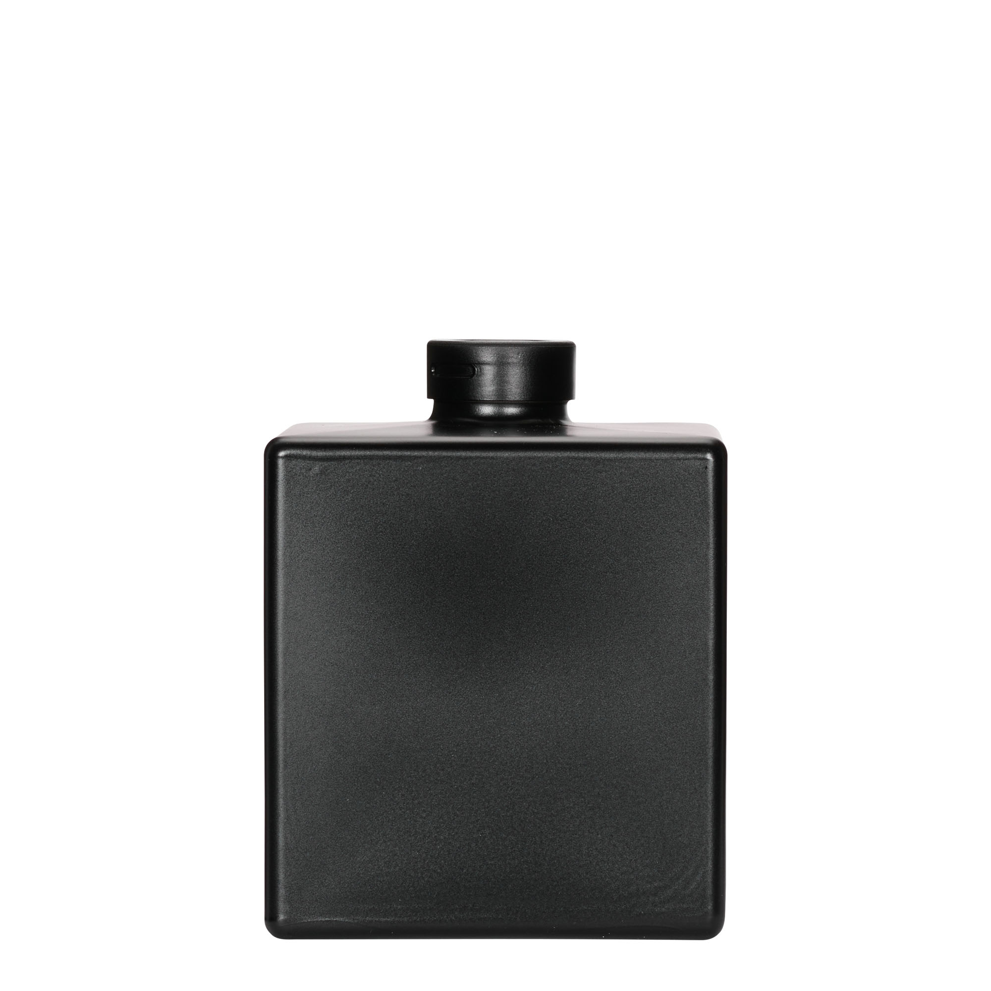 Sticlă de sticlă de 500 ml „Cube”, pătrată, neagră, gura: plută Sticlă de sticlă de 500 ml „Cube”, pătrată, neagră, gura: plută