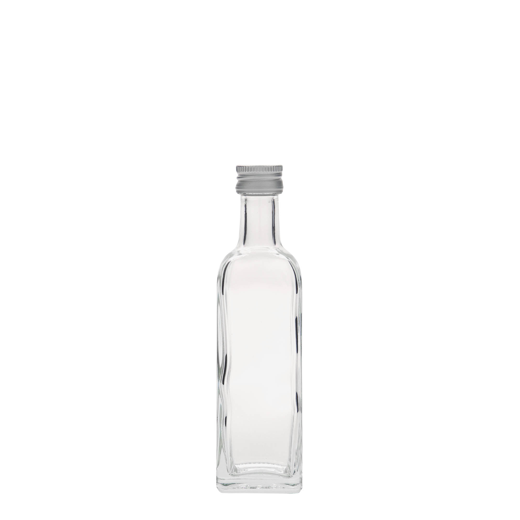 Sticlă de sticlă de 60 ml „Marasca”, pătrată, gura: PP 18 Sticlă de sticlă de 60 ml „Marasca”, pătrată, gura: PP 18