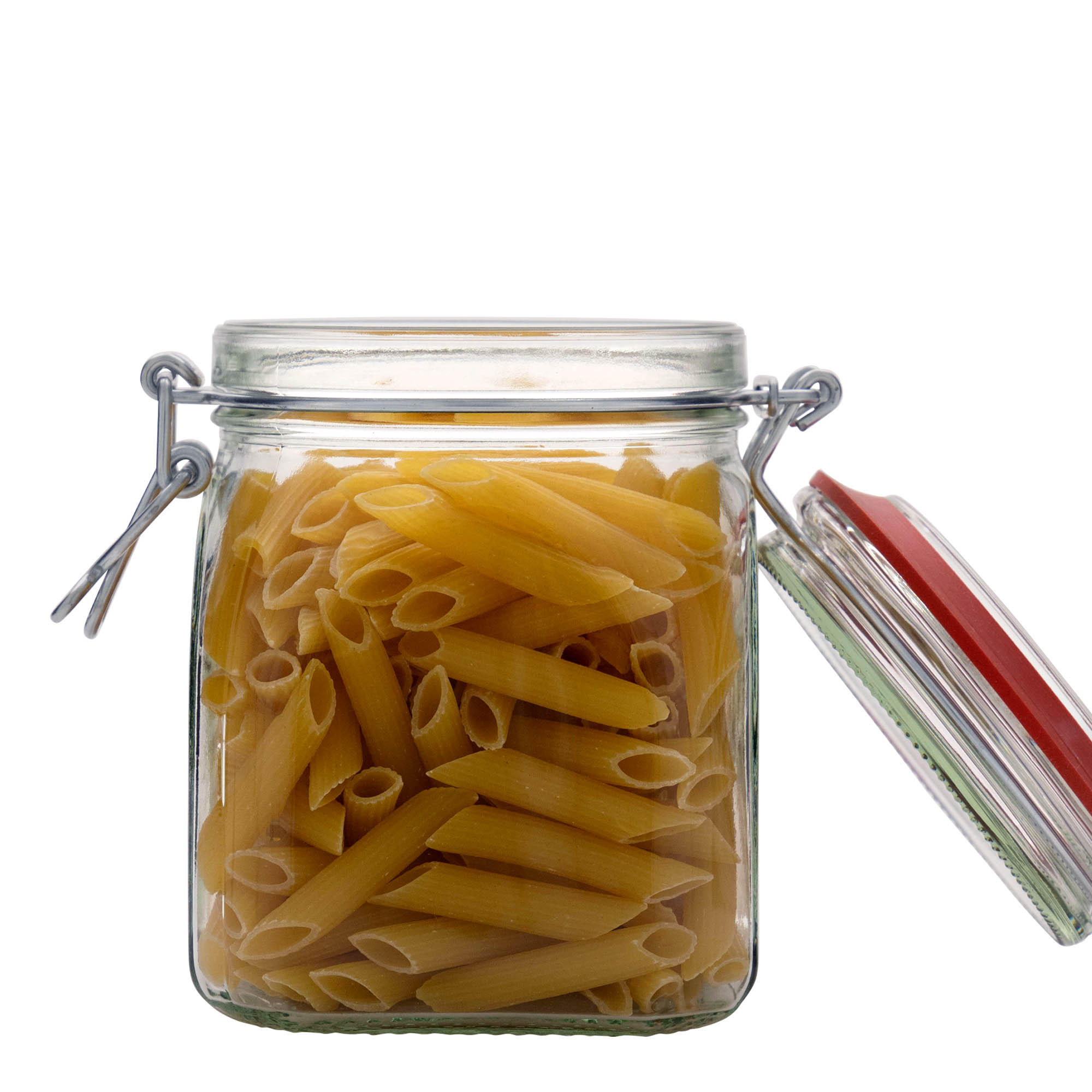 900 ml borcan cu clemă de sârmă, pătrat, gură: închidere cu clemă de sârmă