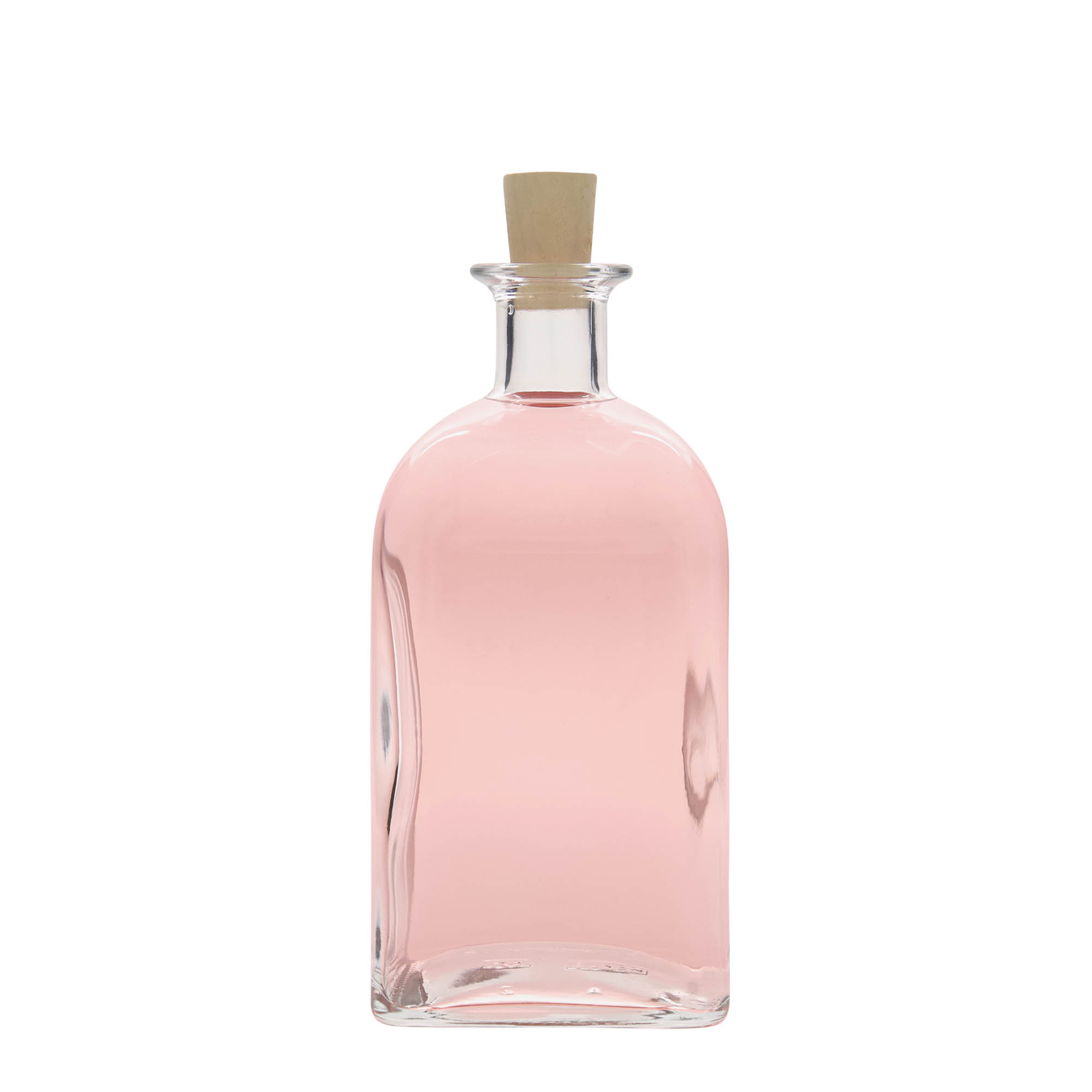 Sticlă de sticlă de 700 ml Apotheker Carré, pătrată, gura: dop de plută Sticlă de sticlă de 700 ml Apotheker Carré, pătrată, gura: dop de plută