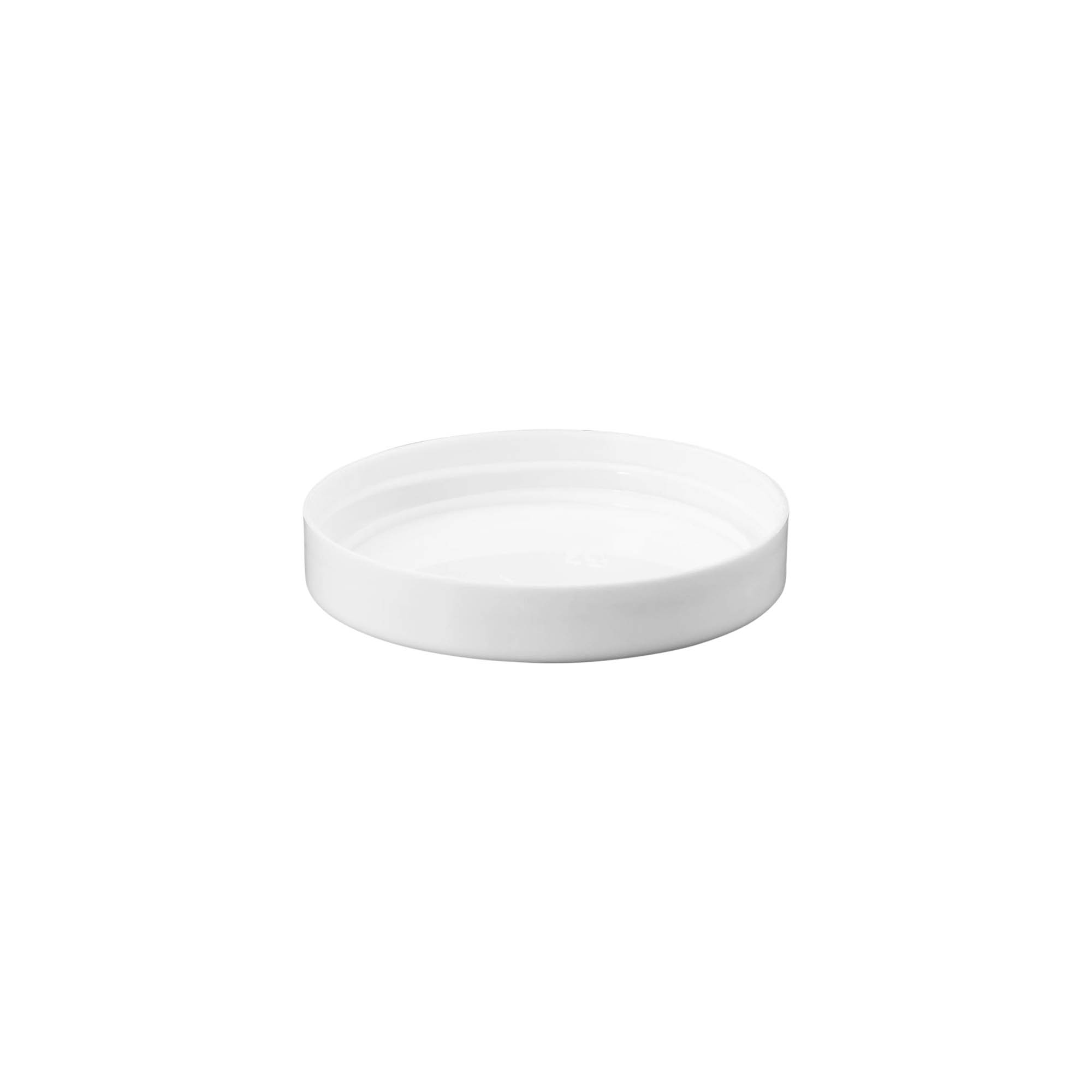 Capac cu filet, plastic PP, alb, pentru gura: 70/400 Capac cu filet, plastic PP, alb, pentru gura: 70/400