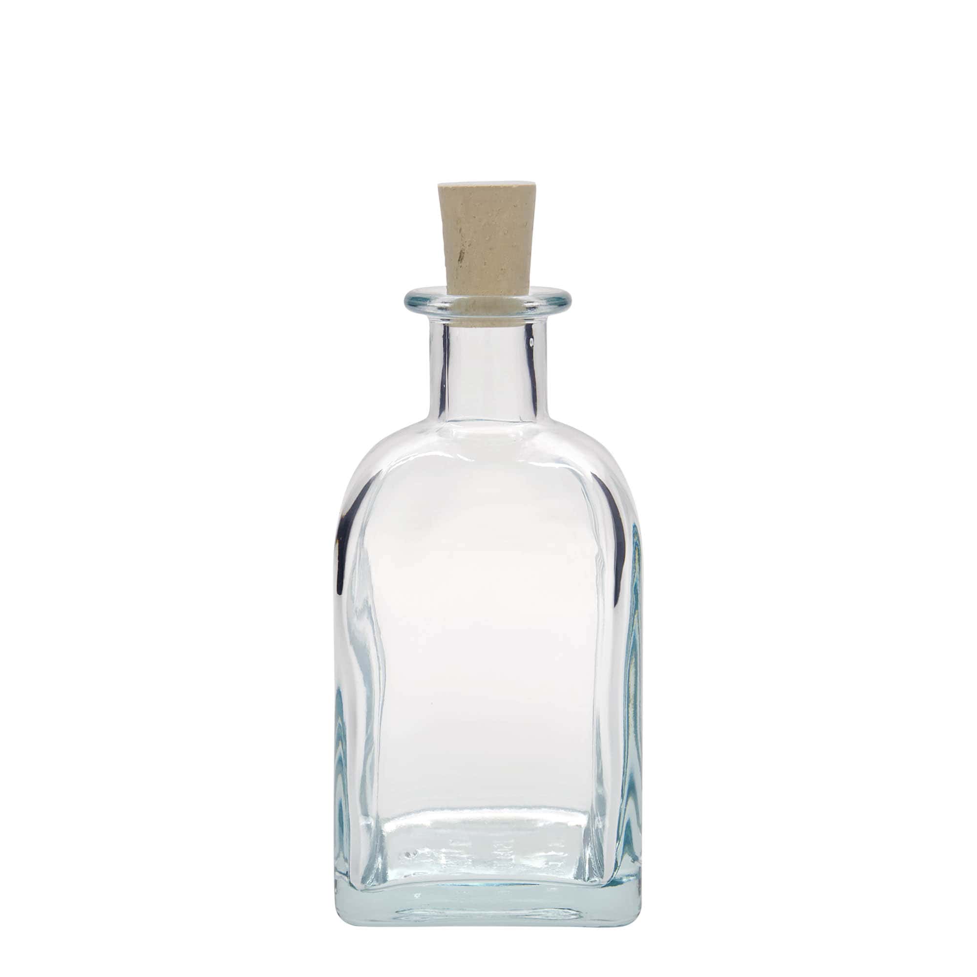 Sticlă de 350 ml, Apotecar Carré, pătrată, gură: dop de plută