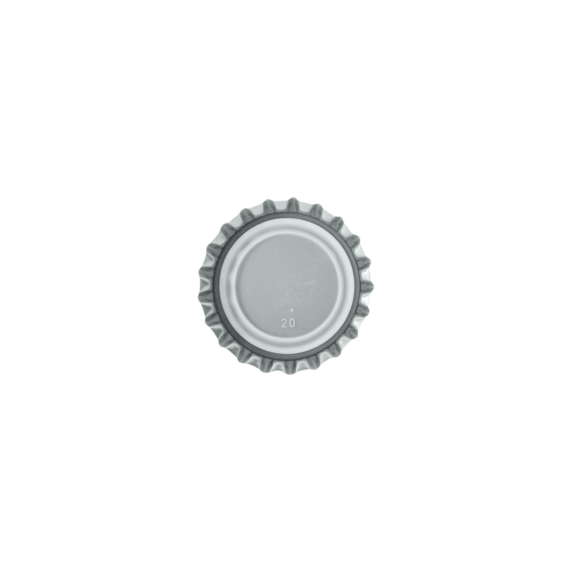 Capace de sticlă 26 mm, metal, argintiu Capace de sticlă 26 mm, metal, argintiu