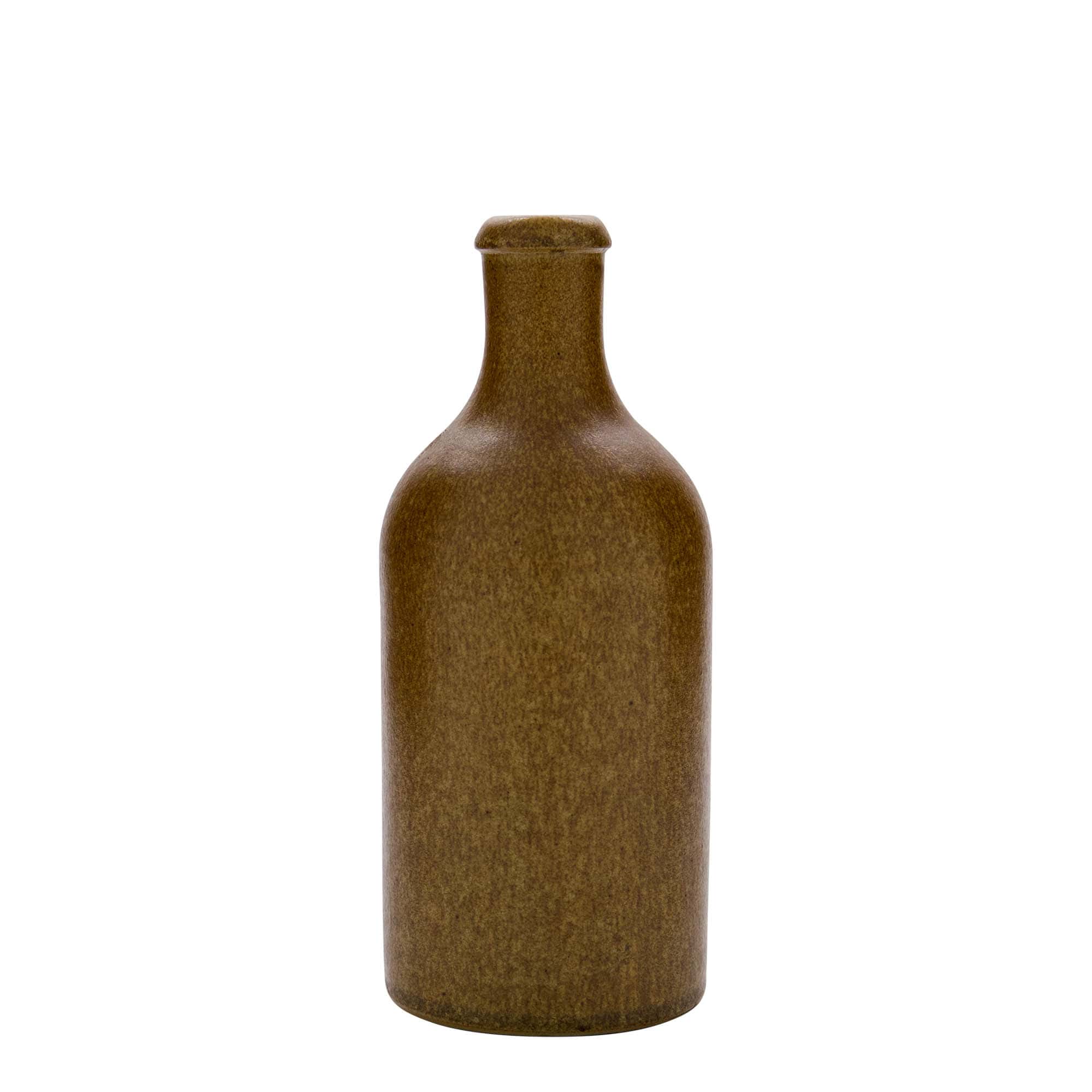 500 ml ulcior de lut, ceramică, maro-cristal, gura: dop de plută