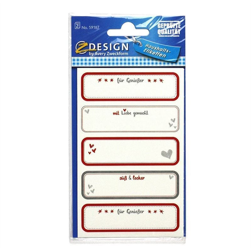 Zweckform etichete „Făcut manual”, dreptunghiulare, hârtie, multicolor