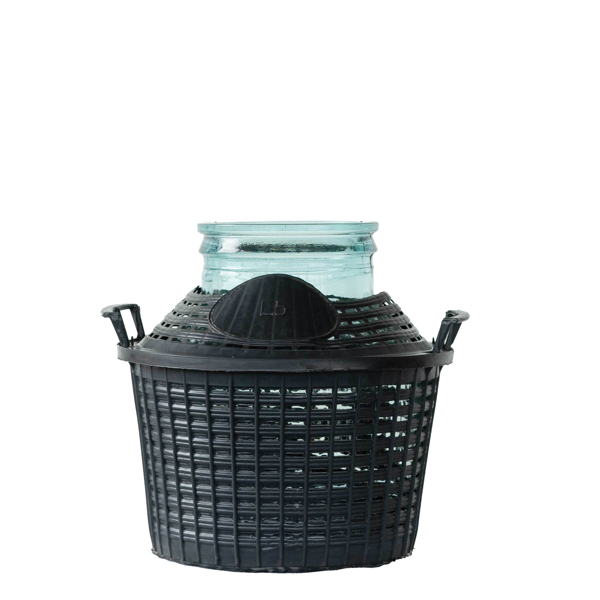 Butelie cu balon de 5 l, gât larg, sticlă, gură: capac cu margine peste buza sticlei Butelie cu balon de 5 l, gât larg, sticlă, gură: capac cu margine peste buza sticlei