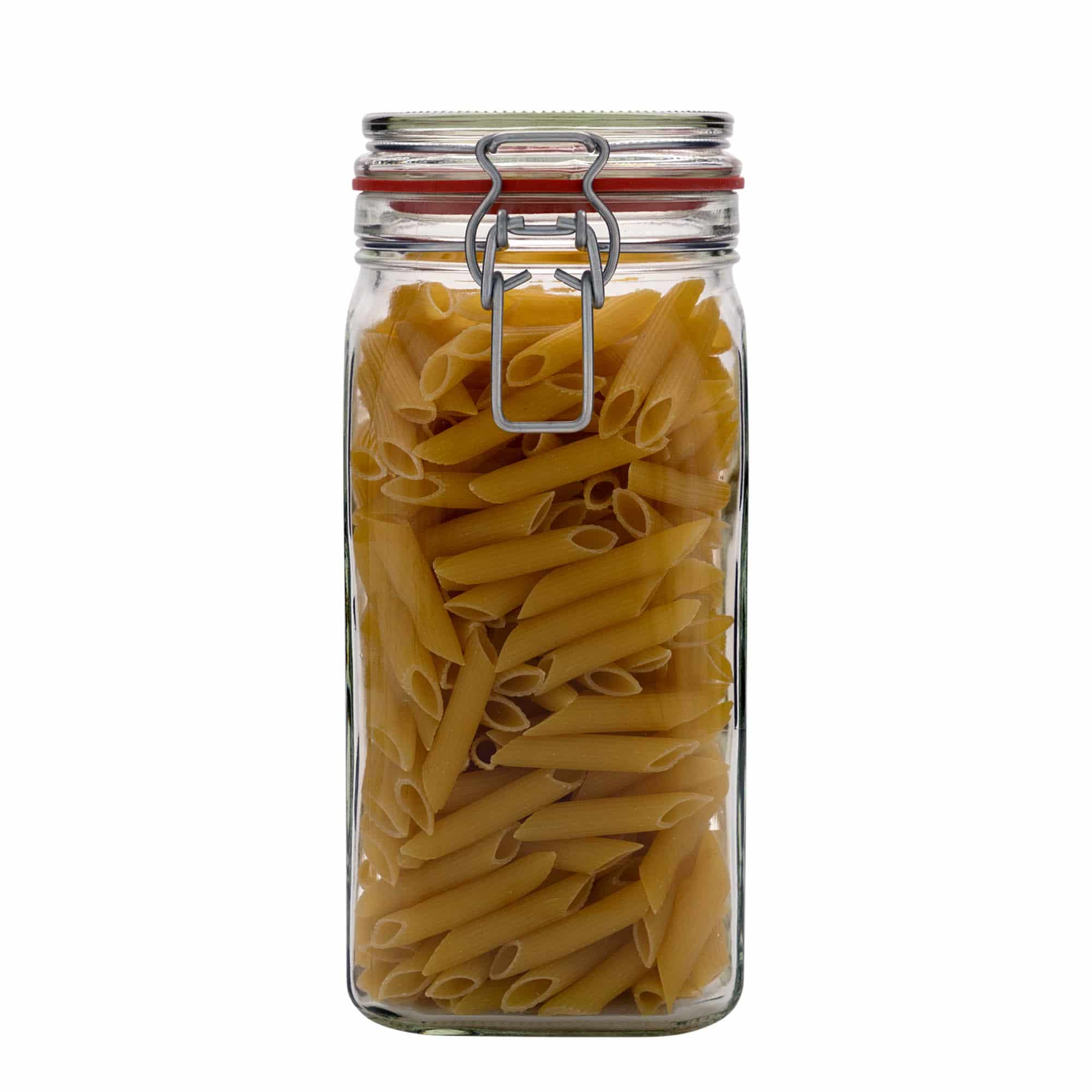 1.540 ml borcan cu clemă metalică #, pătrat, gura: închidere cu clemă metalică