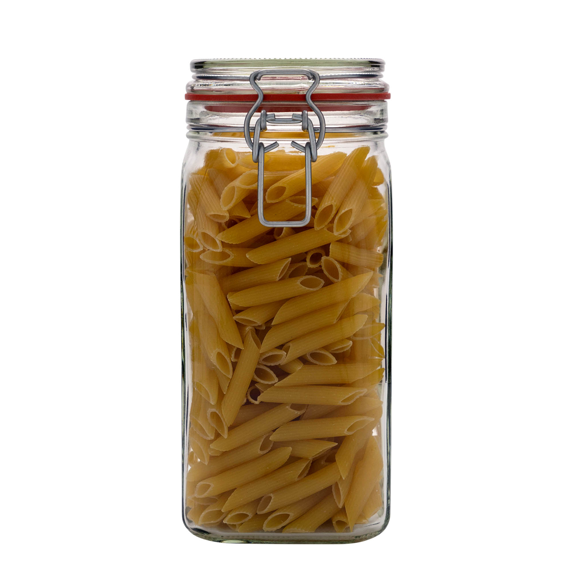 1.540 ml borcan cu clemă metalică, pătrat, gura: închidere cu clemă metalică