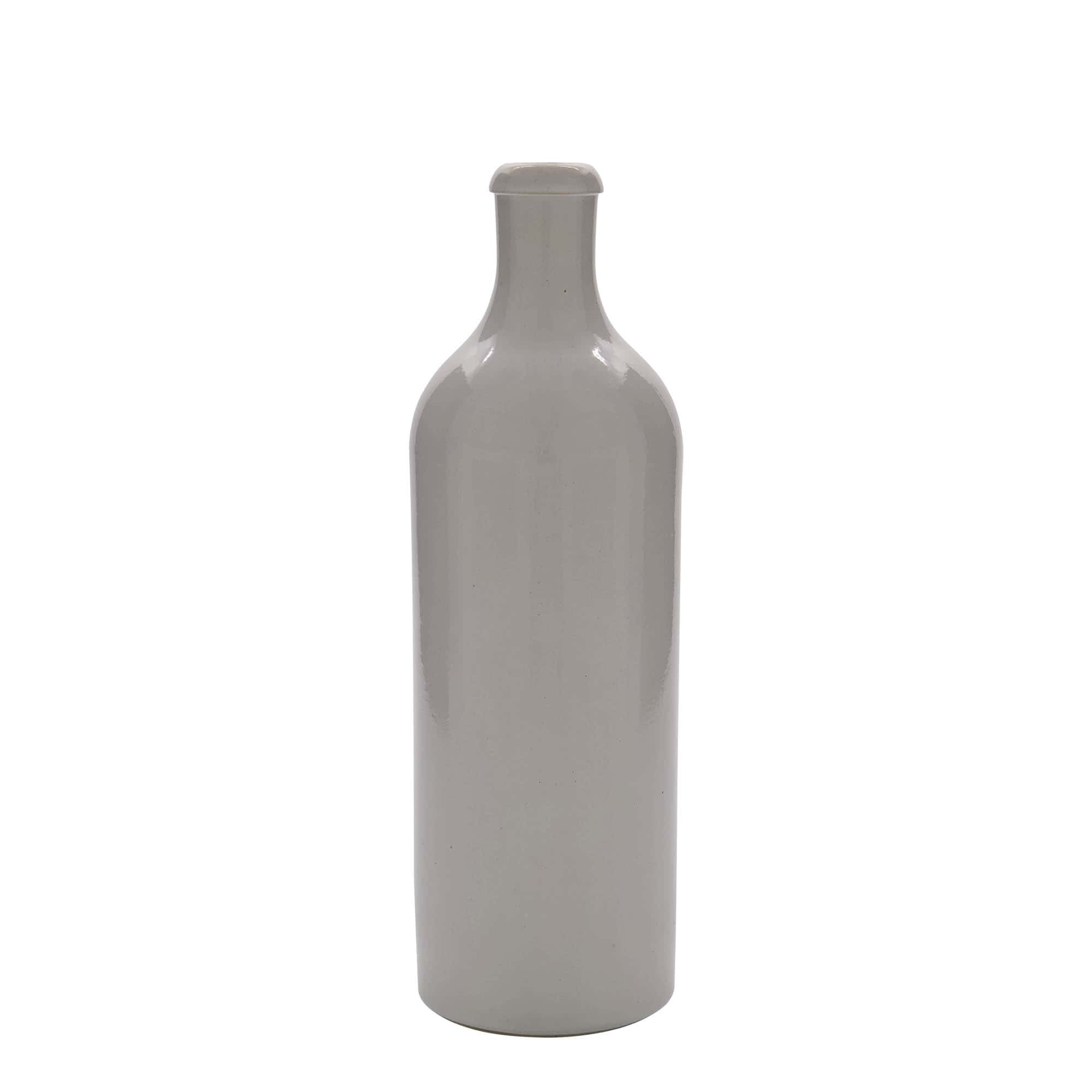 750 ml ulcior de lut, ceramică, alb, gură: dop de plută