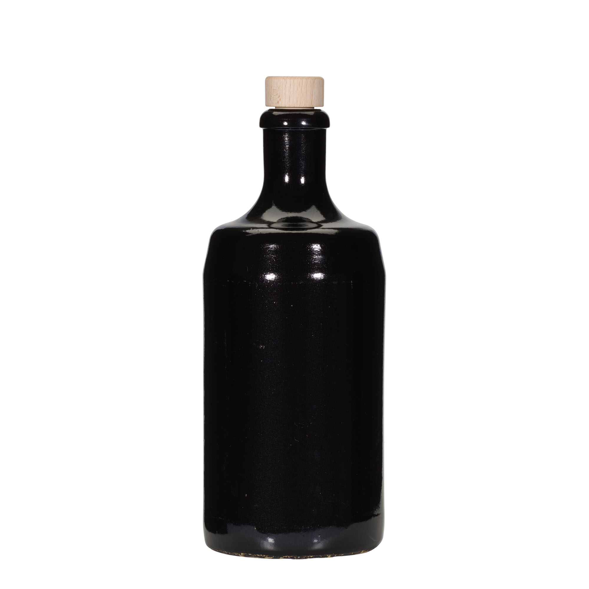 700 ml ulcior de lut „Calvados”, ceramică neagră, gură: plută