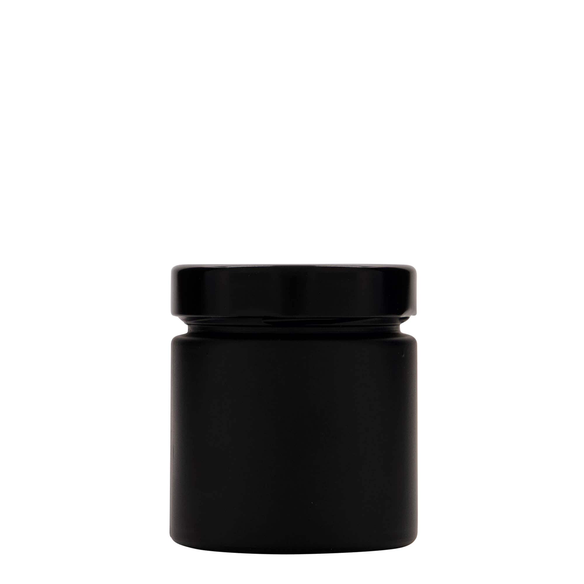 220 ml borcan rotund 'Aurora', negru, gura: Deep-Twist-Off (DTO 66)