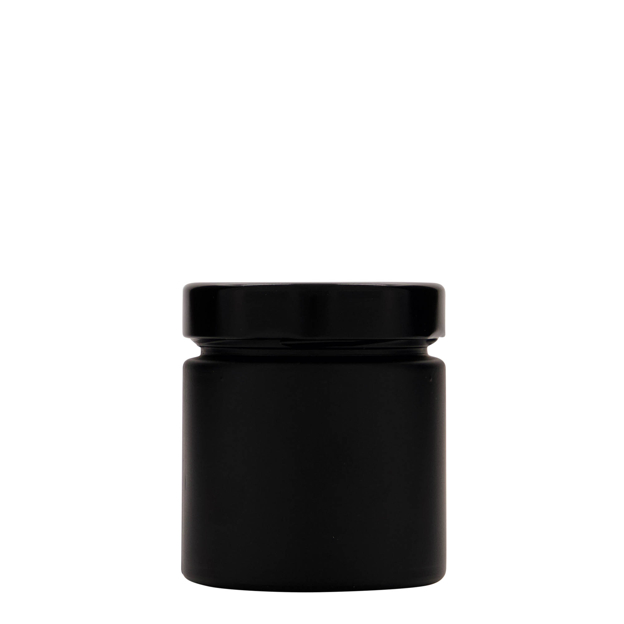 220 ml borcan rotund 'Aurora', negru, gura: Deep-Twist-Off (DTO 66)