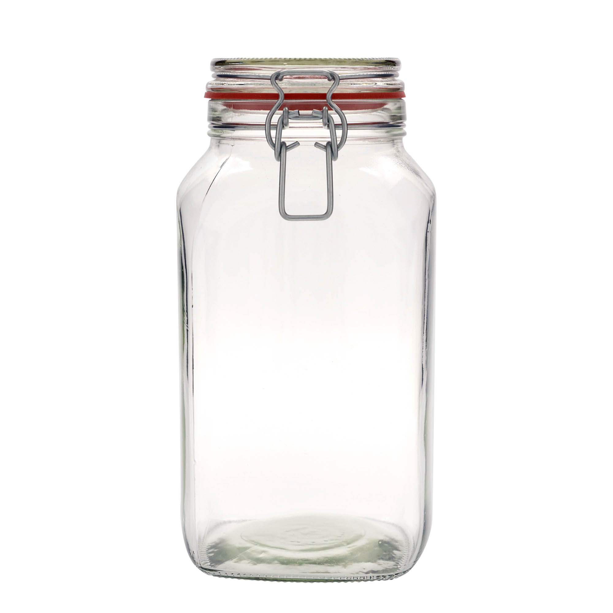 2.590 ml borcan cu clemă metalică, pătrat, gura: închidere cu clemă metalică