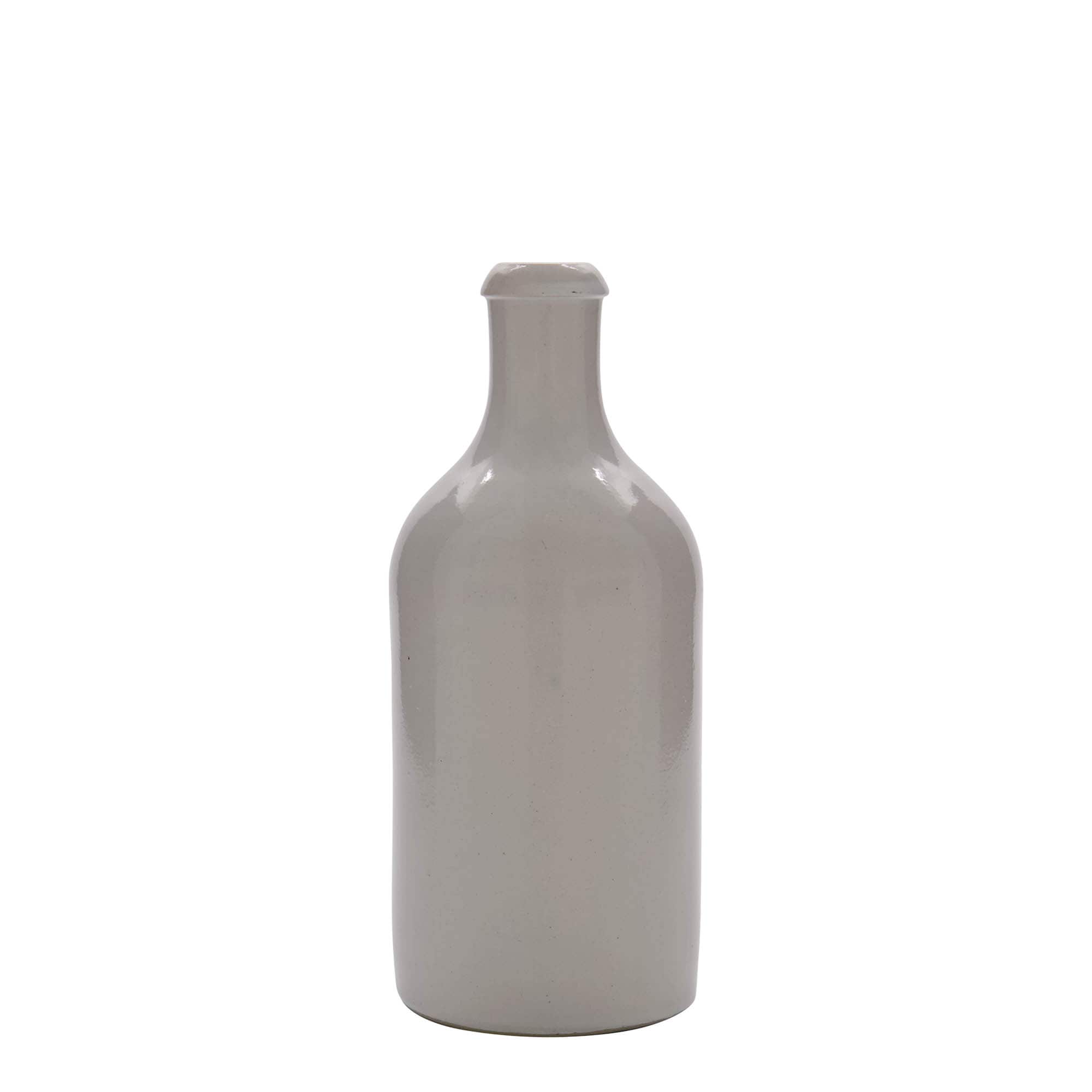 500 ml ulcior pentru lut, ceramică, alb, gură: dop de plută