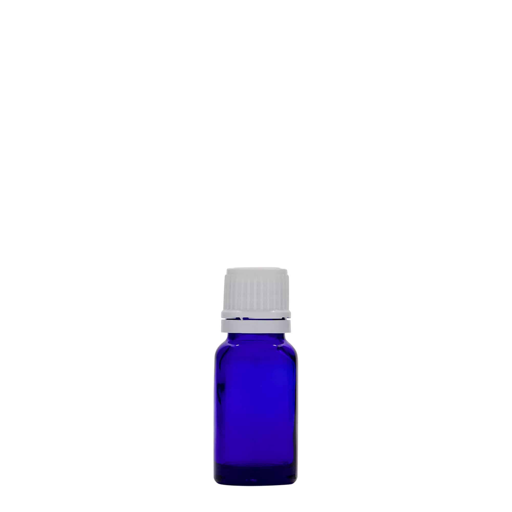 Flacon medical de 10 ml, sticlă, albastru regal, gura: DIN 18