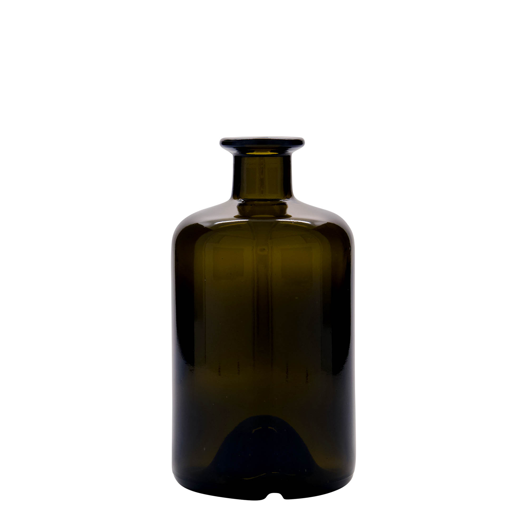 Sticlă de 500 ml pentru farmacist, verde antic, gura: dop de plută
