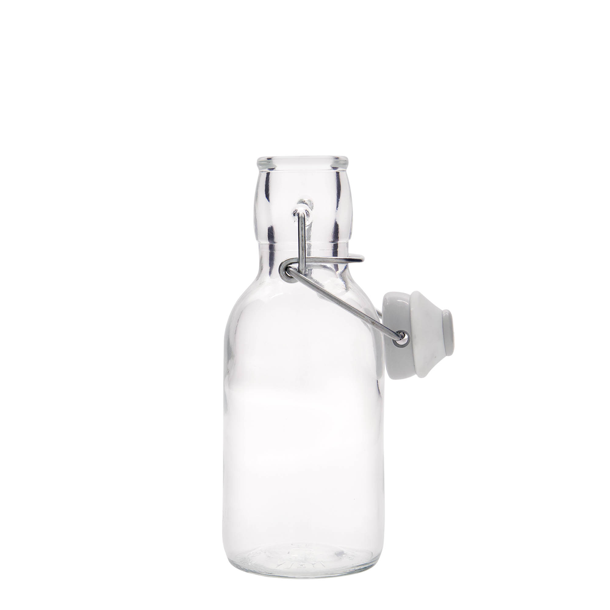 Sticlă de sticlă de 250 ml „Emilia”, deschidere: închidere cu clemă Sticlă de sticlă de 250 ml „Emilia”, deschidere: închidere cu clemă
