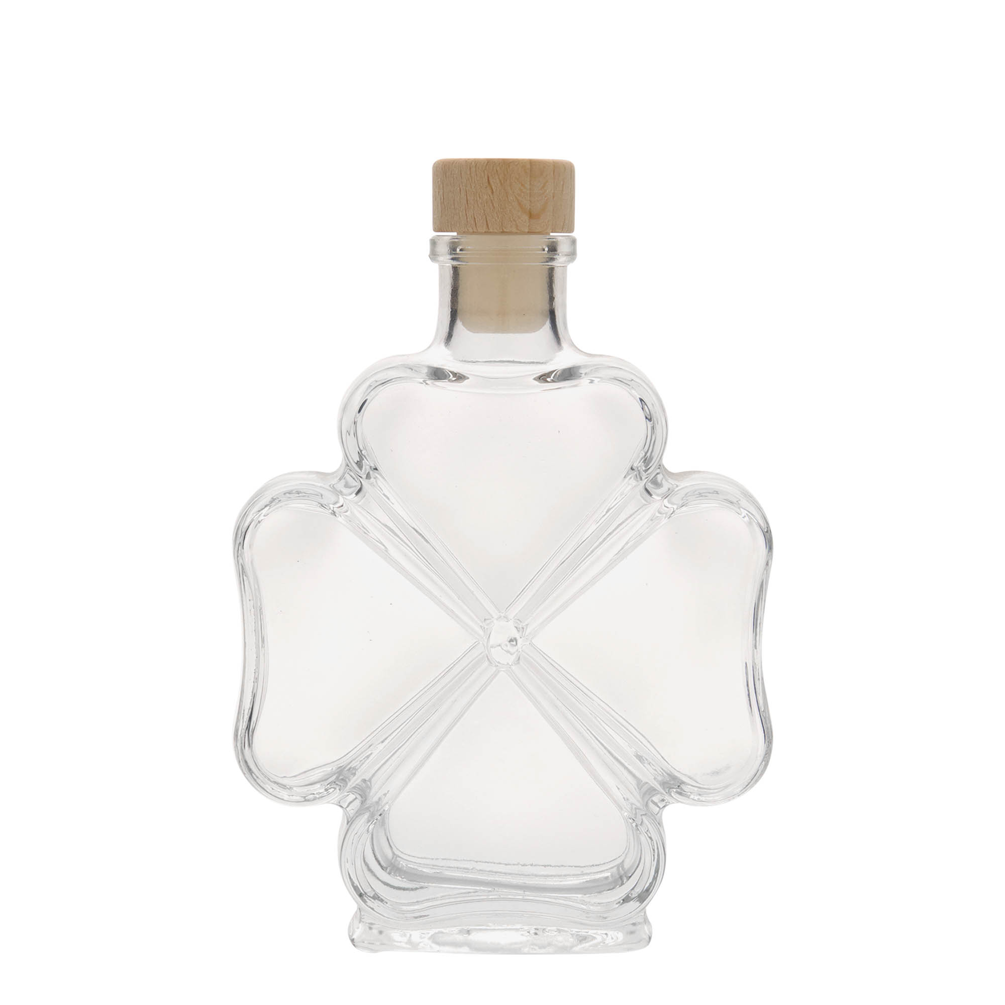 Sticlă de sticlă de 200 ml „Trifoi”, gură: dop de plută Sticlă de sticlă de 200 ml „Trifoi”, gură: dop de plută