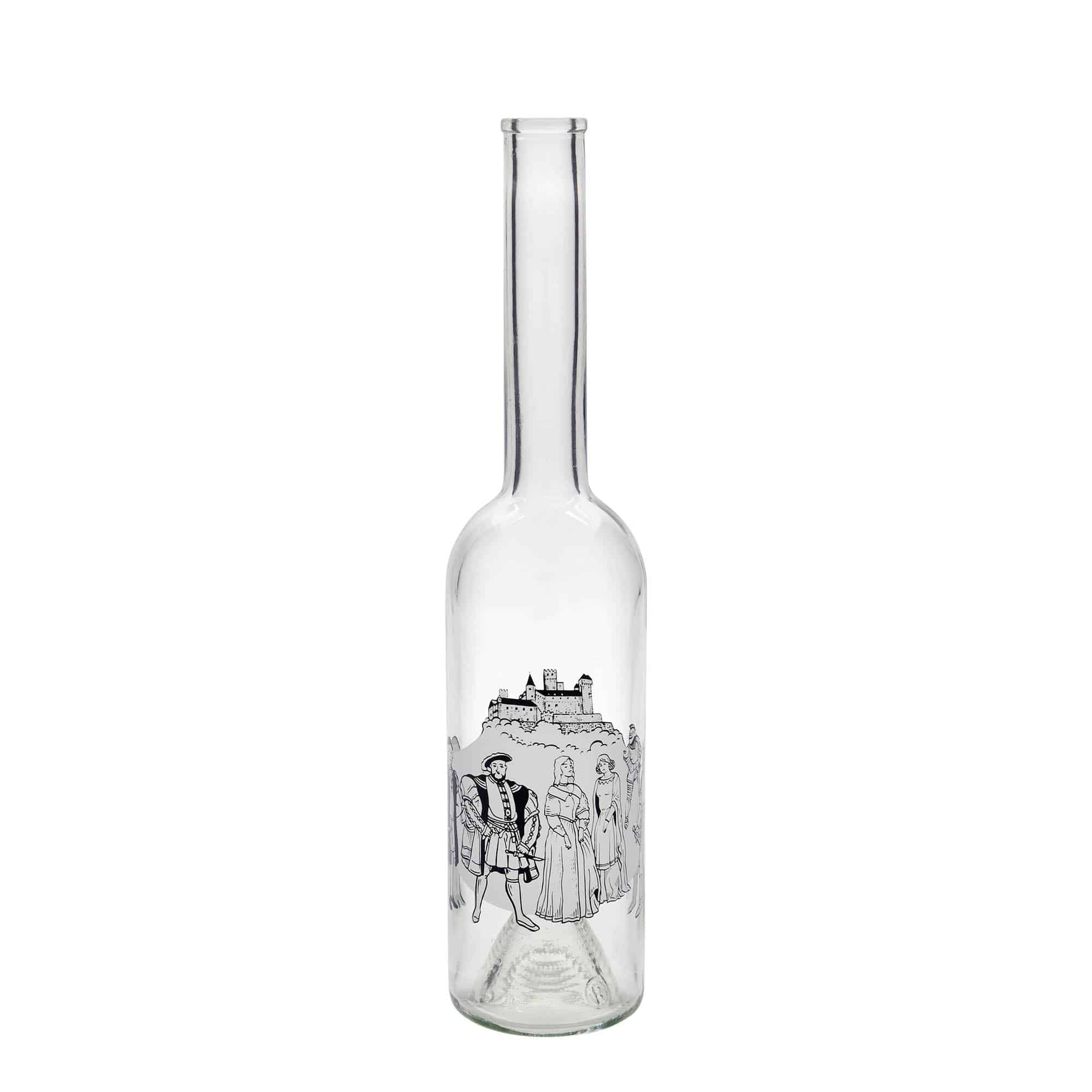 Sticlă de sticlă de 500 ml „Opera”, motiv: Evul Mediu, gură: dop de plută