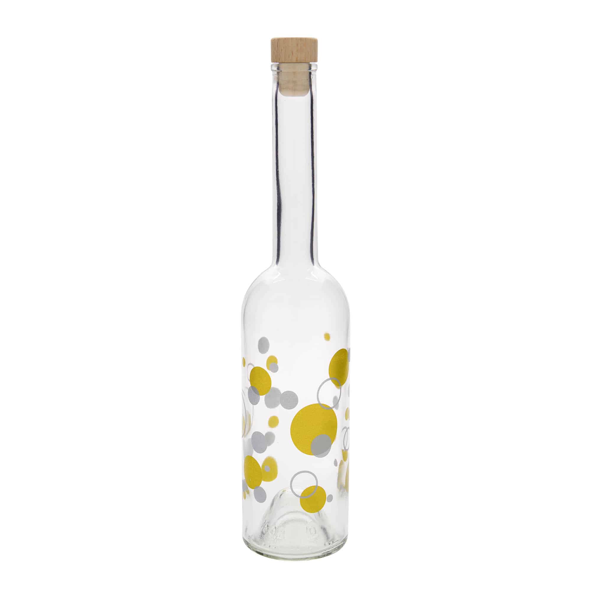 Sticlă de sticlă de 500 ml „Opera”, motiv: puncte, gât: plută