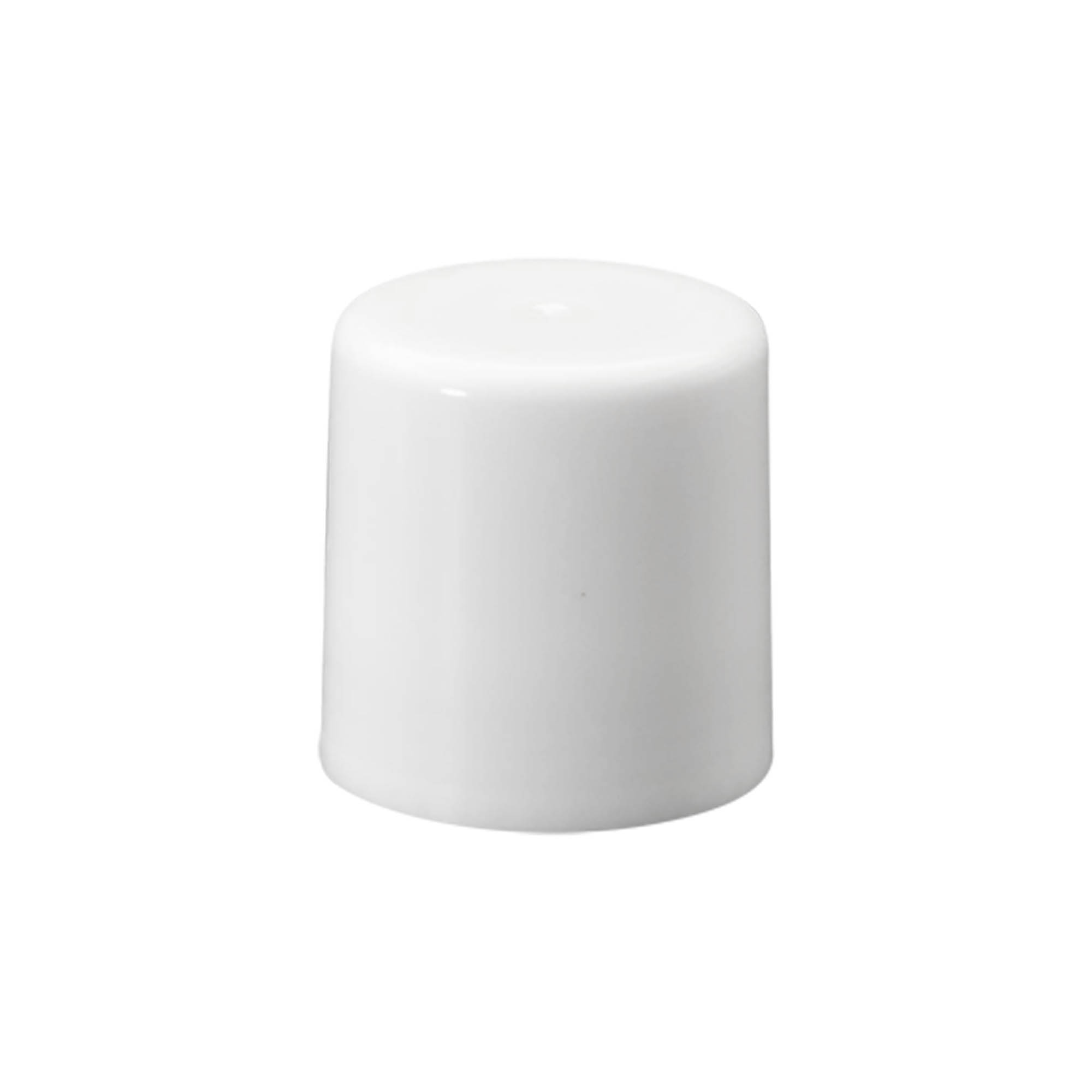 Capac pentru sticluță roll-on de 50 ml, plastic PP, alb, pentru deschidere: capac cu filet Capac pentru sticluță roll-on de 50 ml, plastic PP, alb, pentru deschidere: capac cu filet