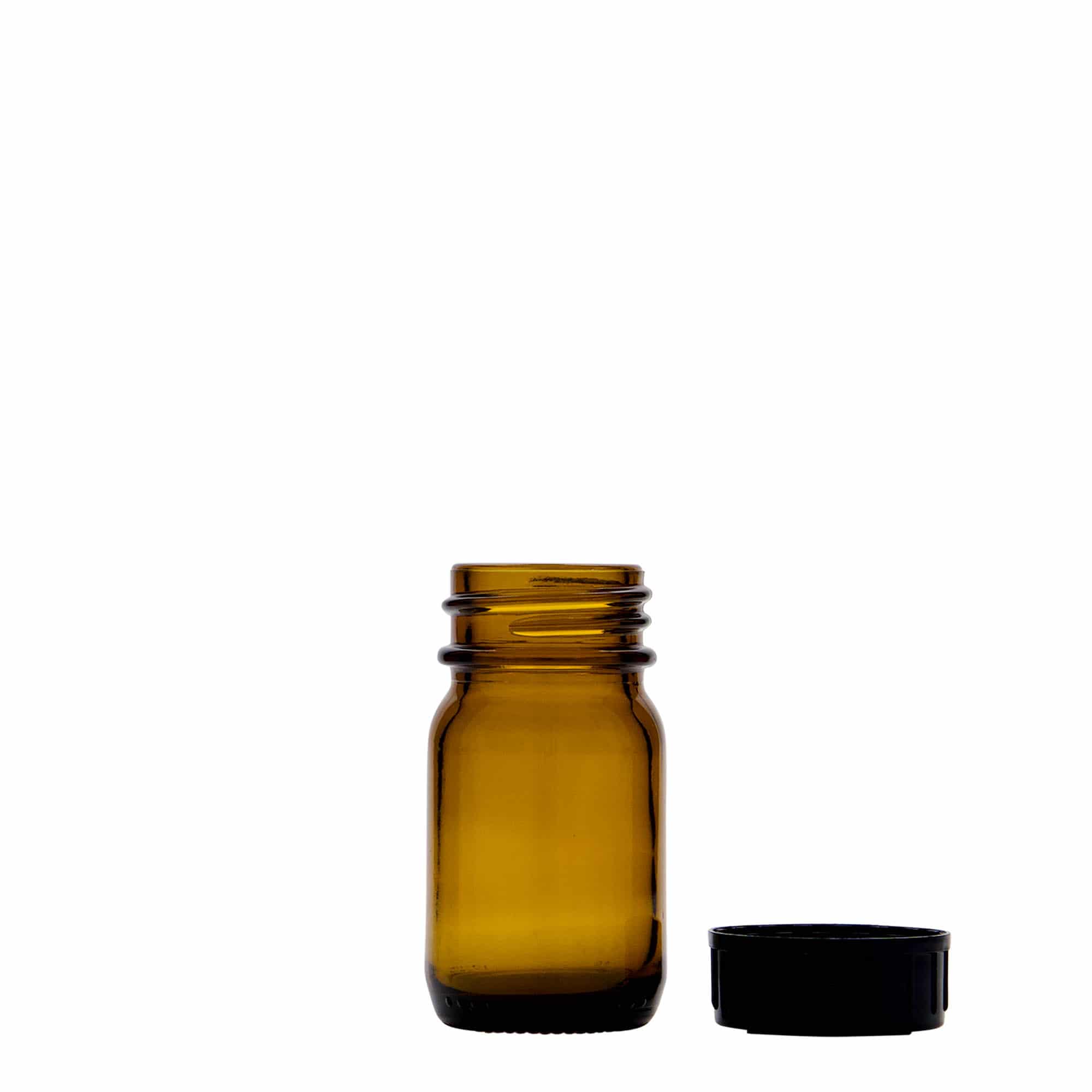 30 ml sticlă cu gât larg, maro, gură: DIN 32