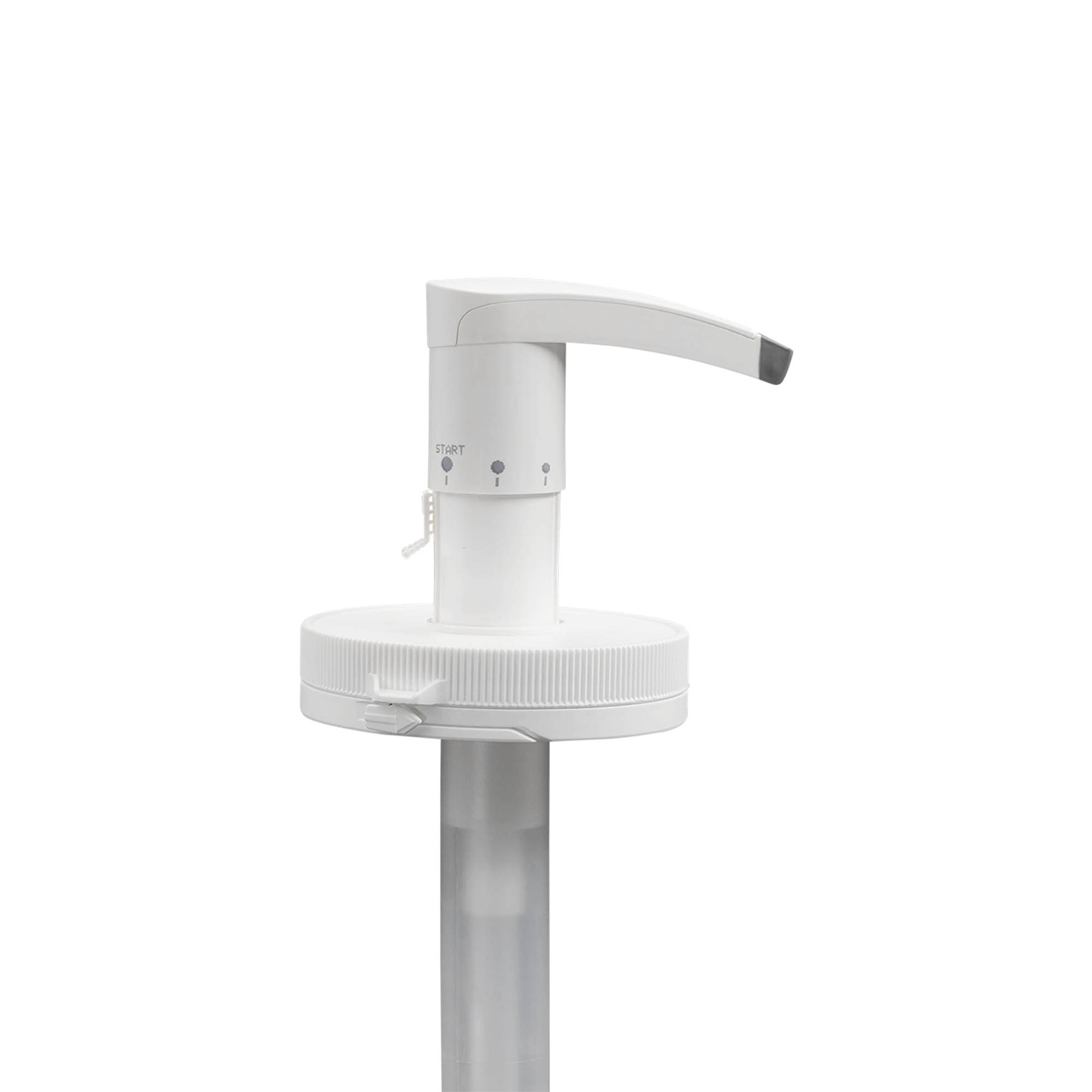 Pompa dozatoare pentru 655 ml „Securibox”, plastic PE, alb, pentru gura de deschidere: capac cu filet